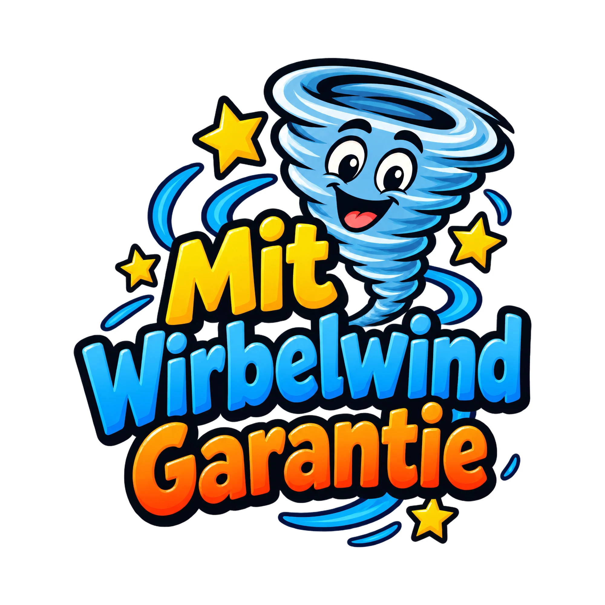 Bügelbild Mit Wirbelwind-Garantie, Kinder Shirt Motiv als Grafik auf weißem Hintergrund (BB016750)