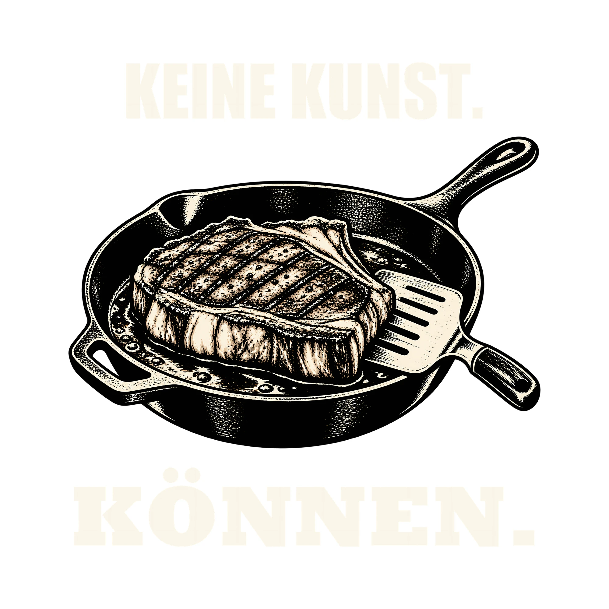 Bügelbild KEINE KUNST. KÖNNEN. als Grafik auf weißem Hintergrund (BB012057)