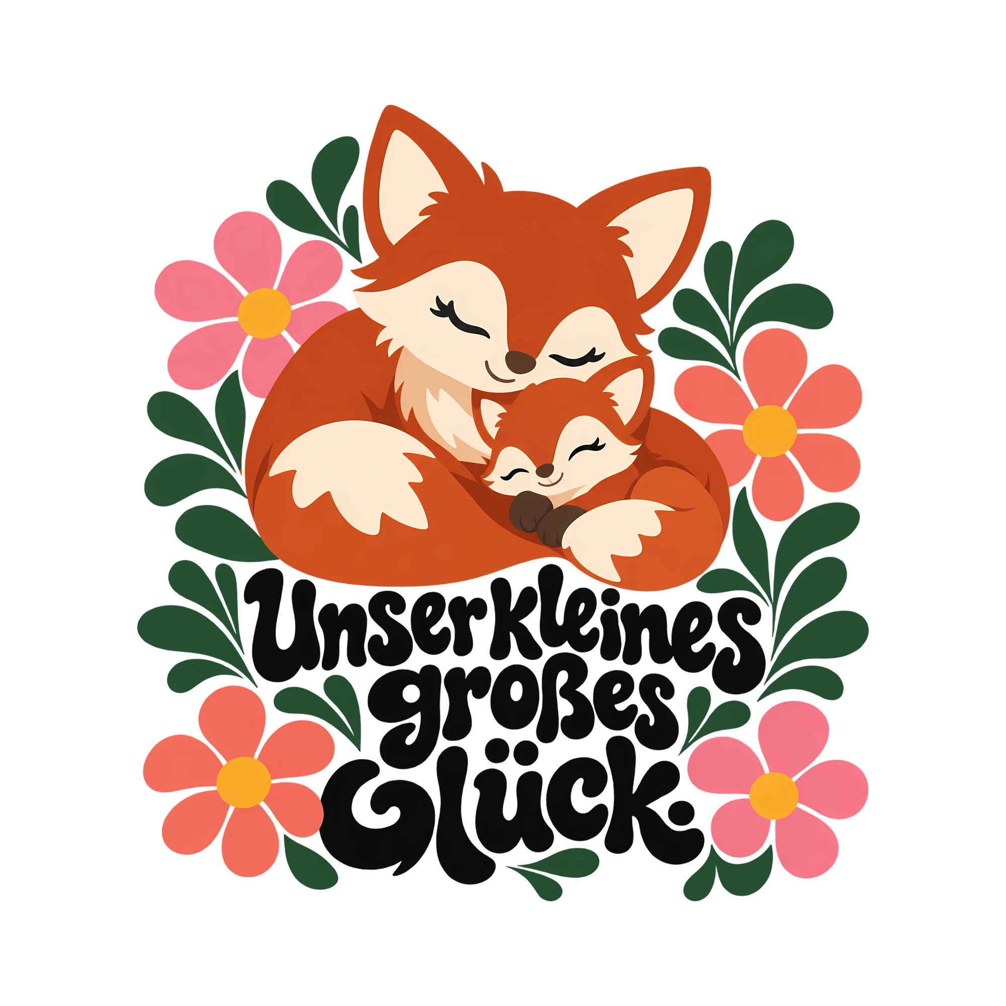 Bügelbild Unser kleines großes Glück. als Grafik auf weißem Hintergrund (BB014068)
