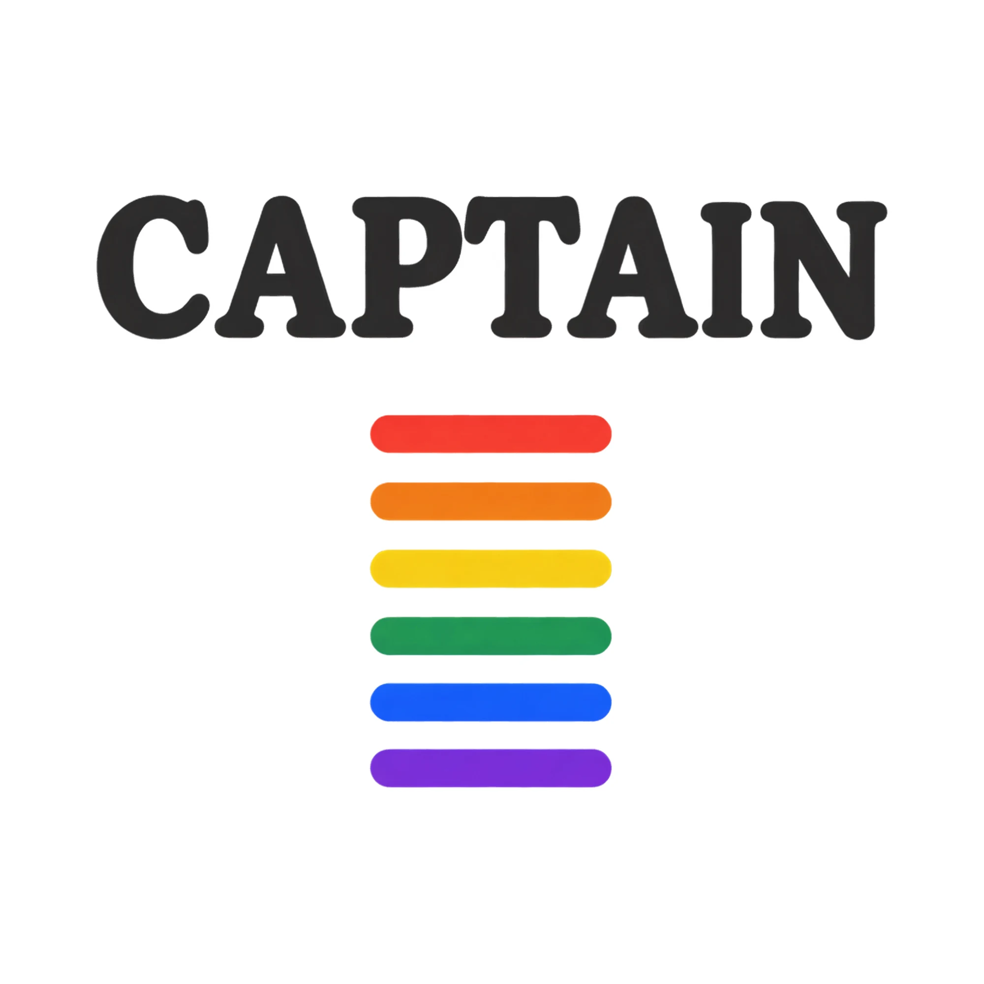 Bügelbild CAPTAIN als Grafik auf weißem Hintergrund (BB021240)