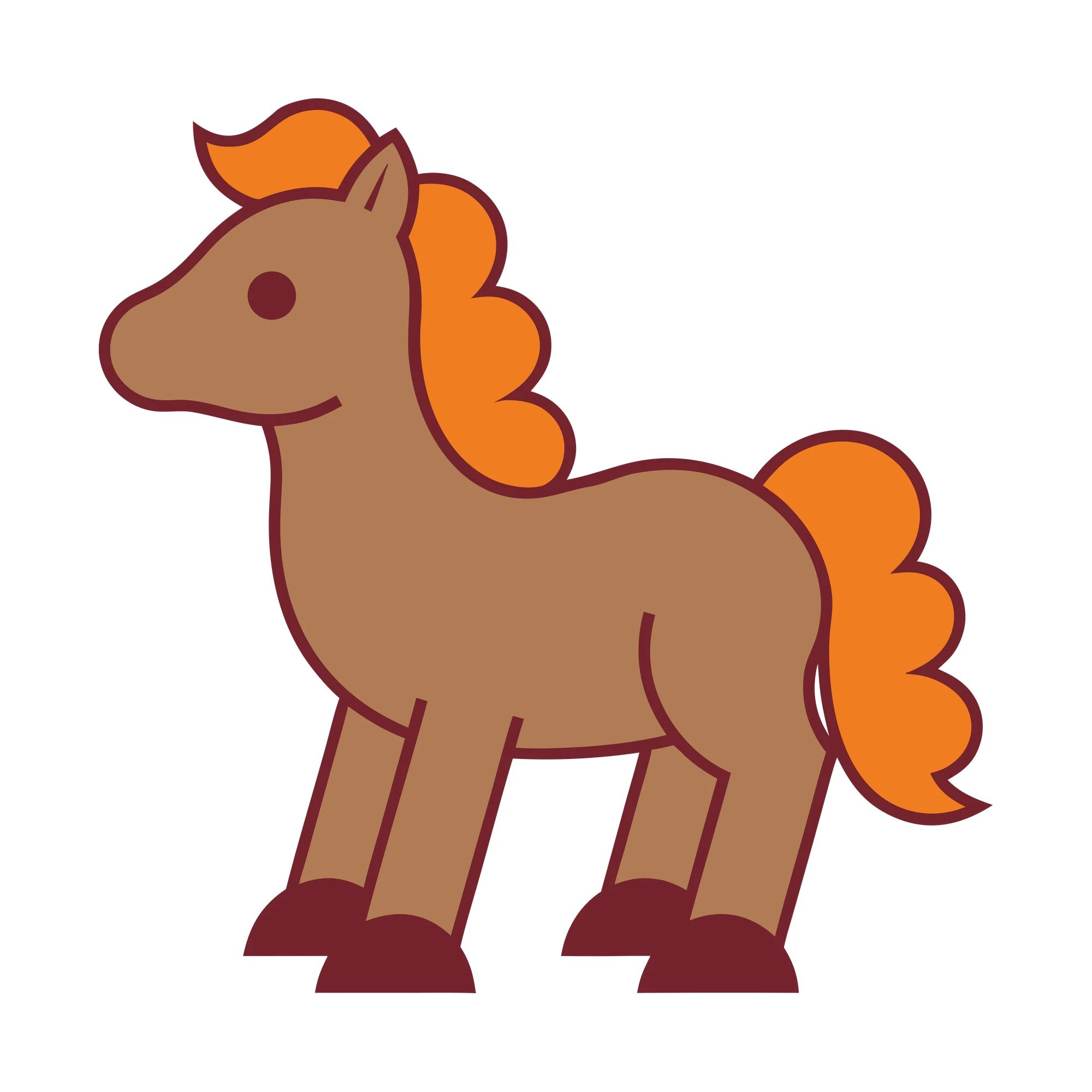 Bügelbild Pony als Grafik auf weißem Hintergrund (BB010333)