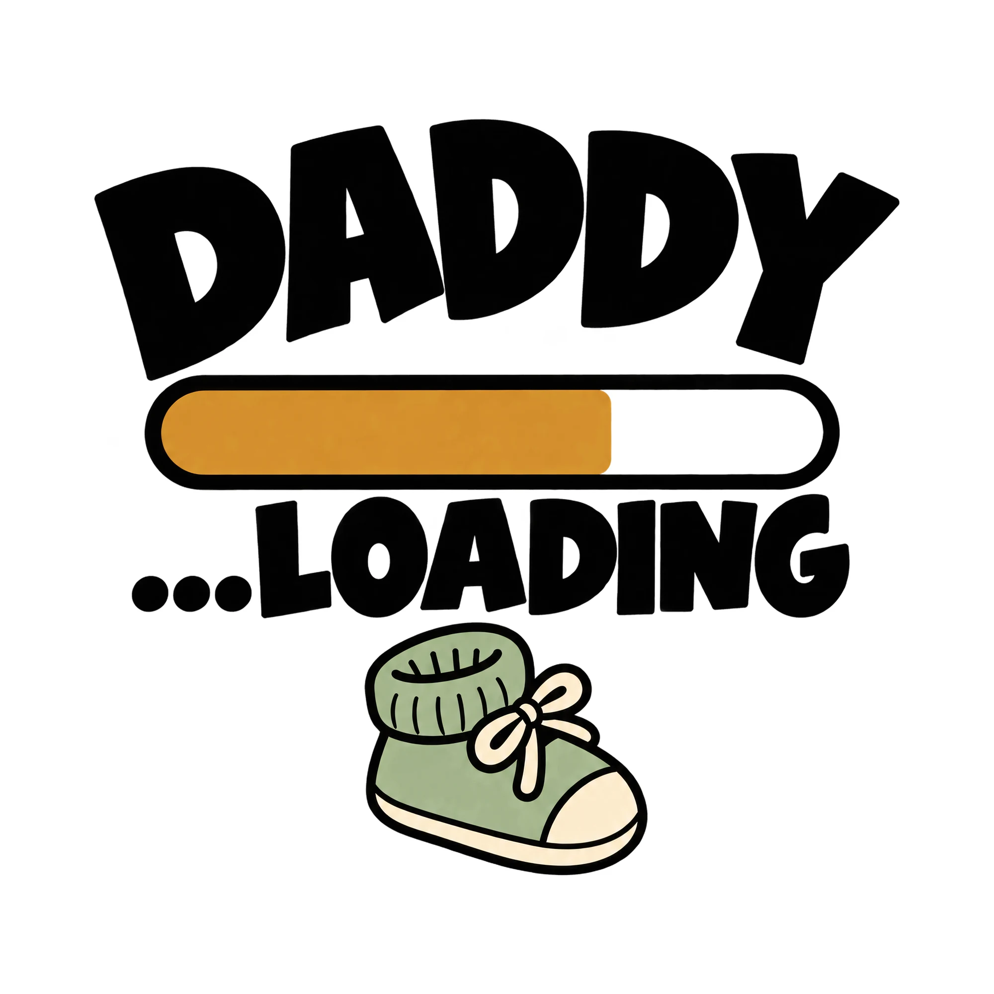 Bügelbild Daddy ...loading, Babybody bügeln Motiv als Grafik auf weißem Hintergrund (BB014950)