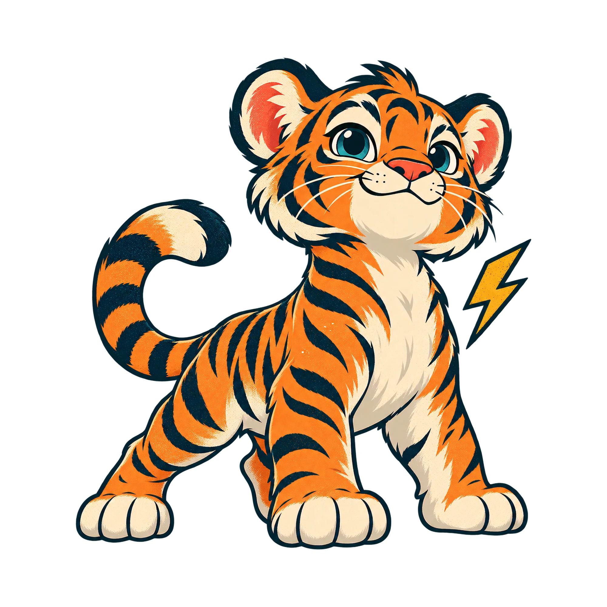 Bügelbild „Starker Tiger“, Tiere Shirt Motiv als Grafik auf weißem Hintergrund (BB019034)