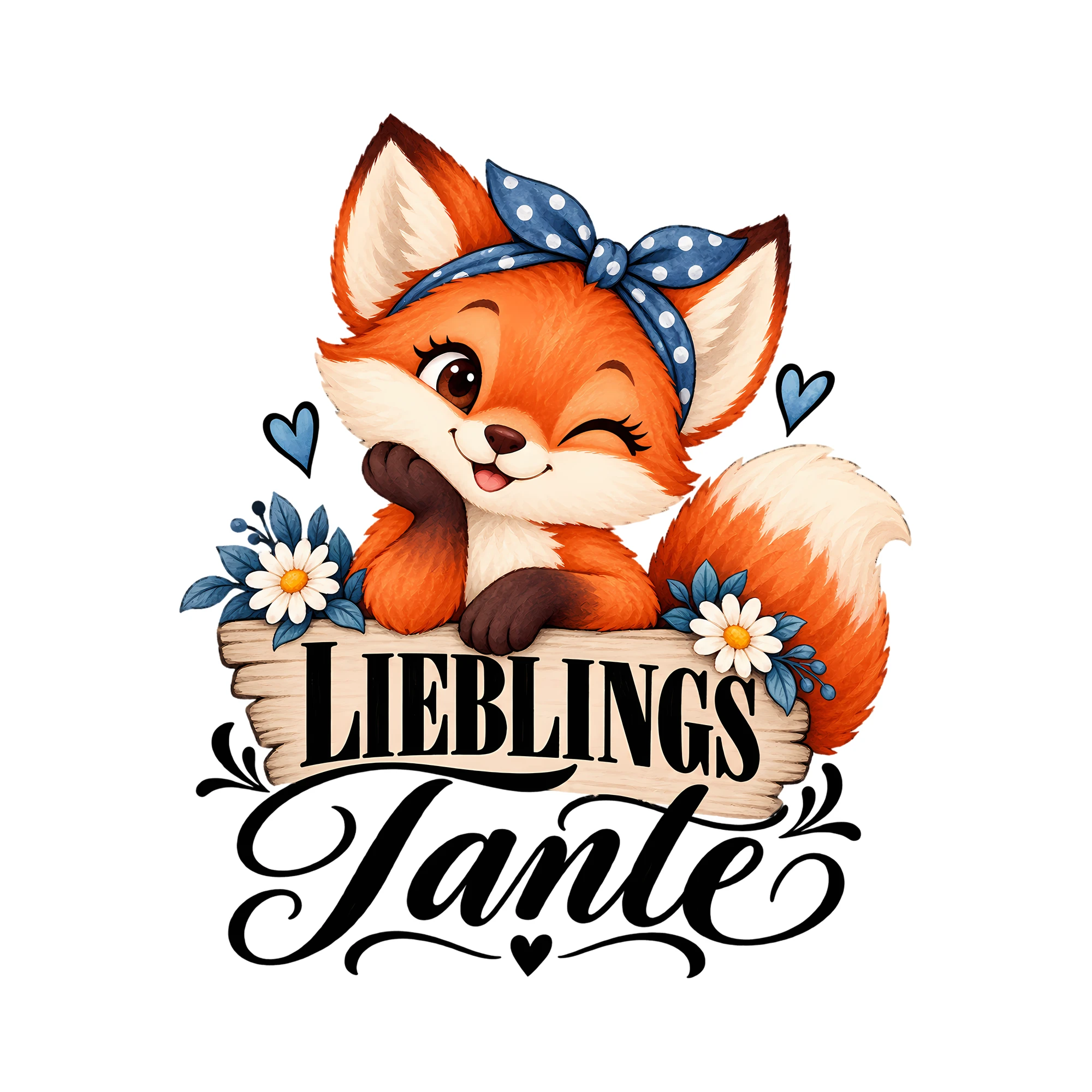 Bügelbild Lieblingstante als Grafik auf weißem Hintergrund (BB013392)