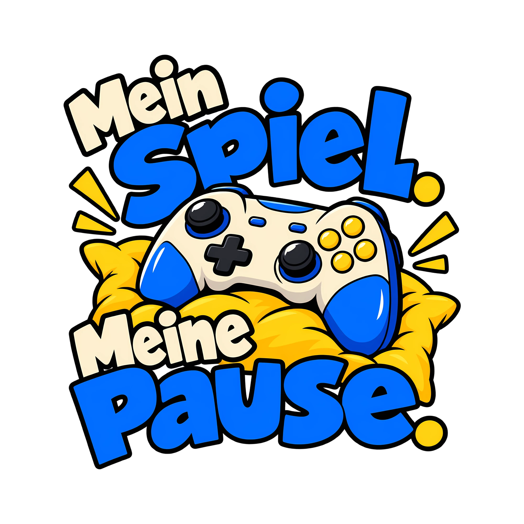 Bügelbild Mein Spiel. Meine Pause. als Grafik auf weißem Hintergrund (BB013045)