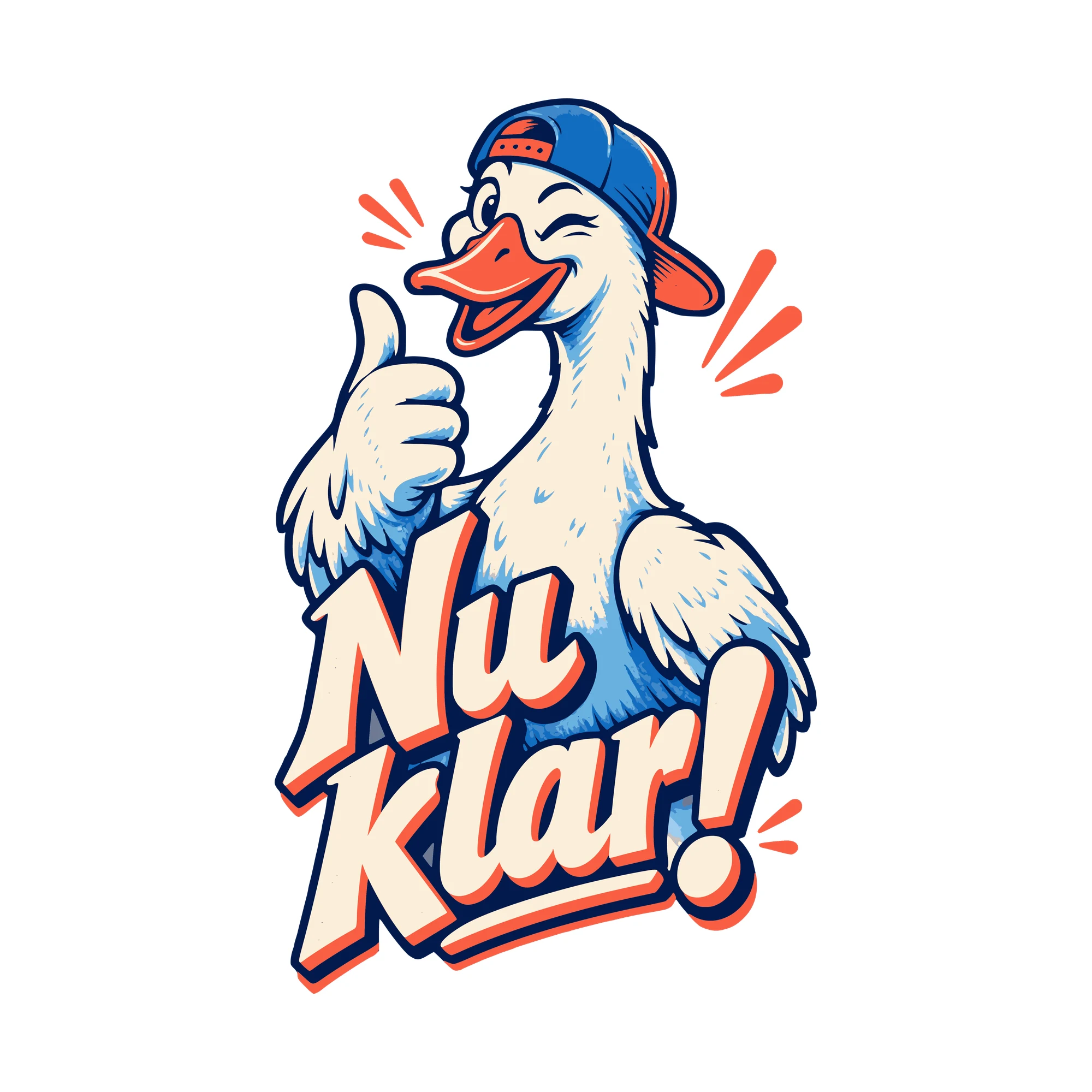 Bügelbild Nu klar! als Grafik auf weißem Hintergrund (BB011276)