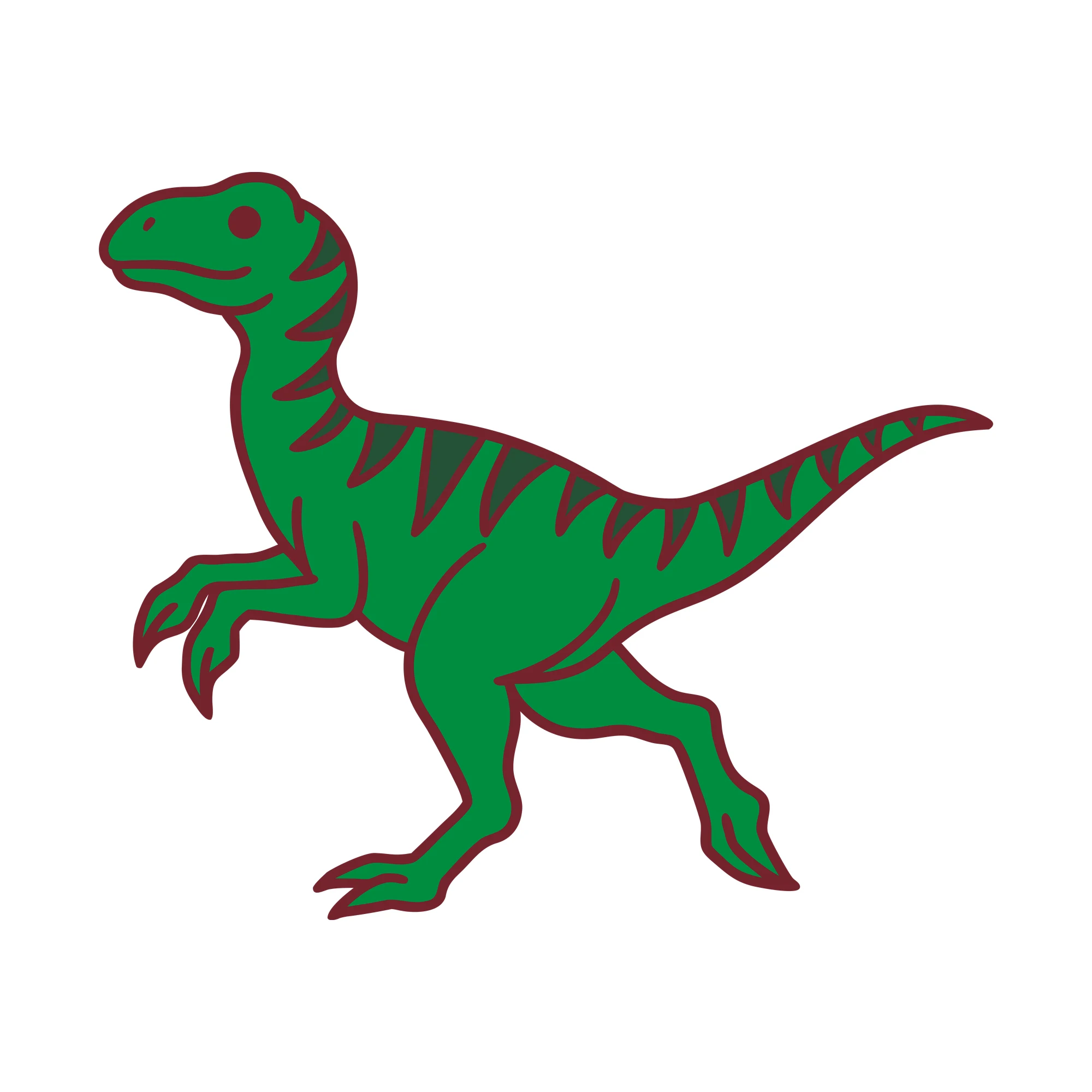 Bügelbild Dino Raptor als Grafik auf weißem Hintergrund (BB010327)