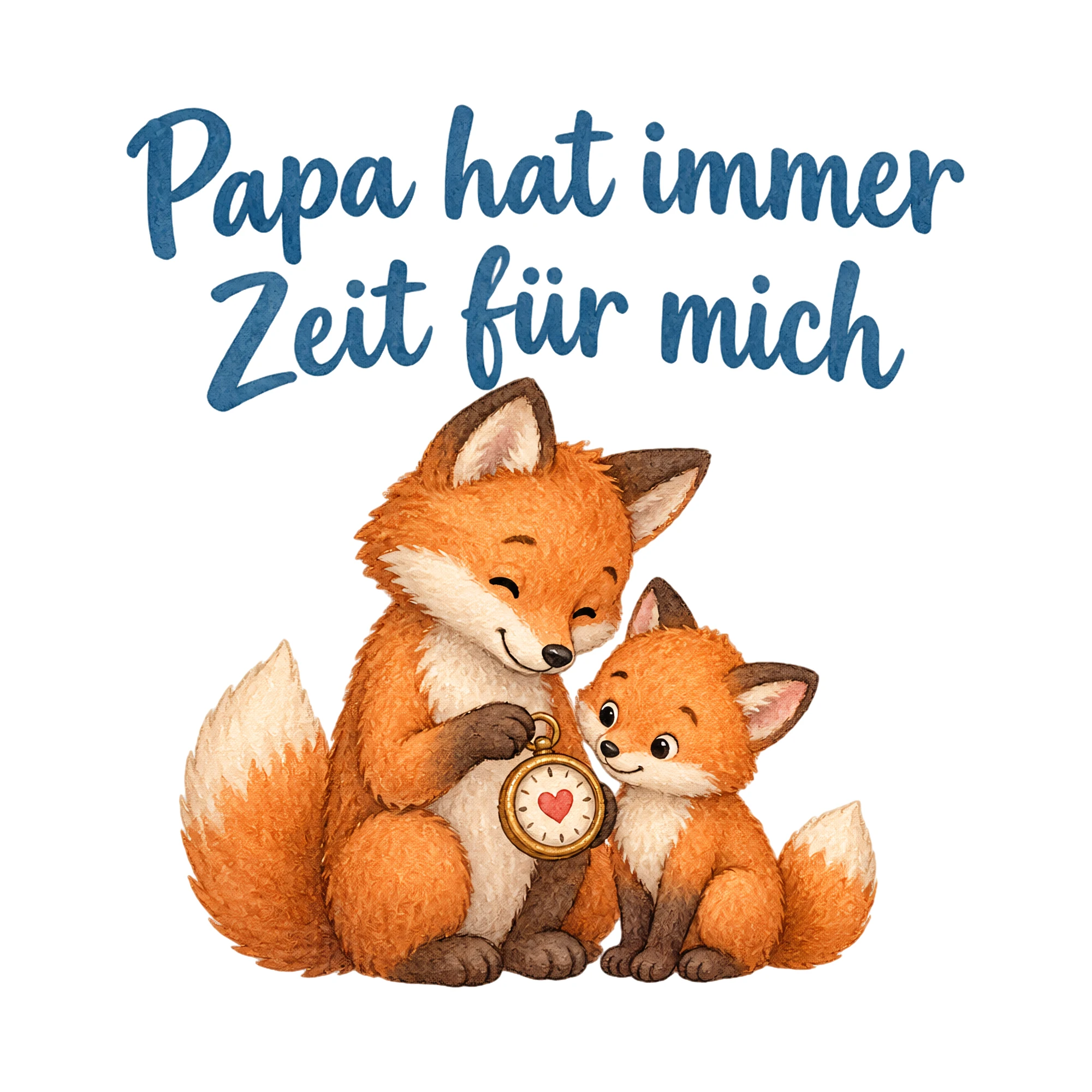 Bügelbild Papa hat immer Zeit für mich als Grafik auf weißem Hintergrund (BB019230)