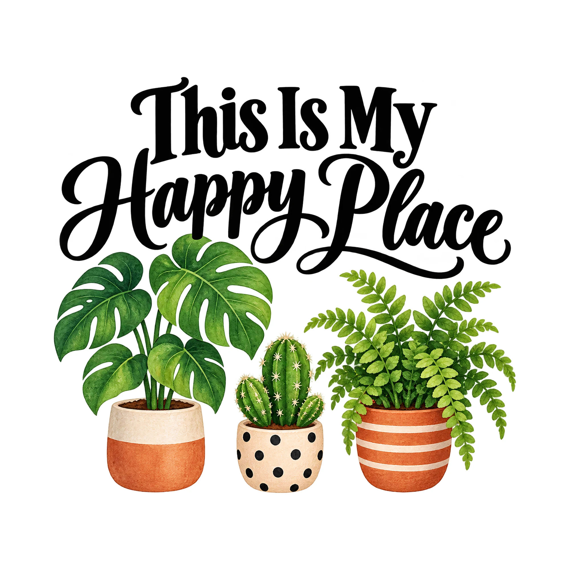 Bügelbild This Is My Happy Place, Lustiger Shirt Spruch als Grafik auf weißem Hintergrund (BB015945)