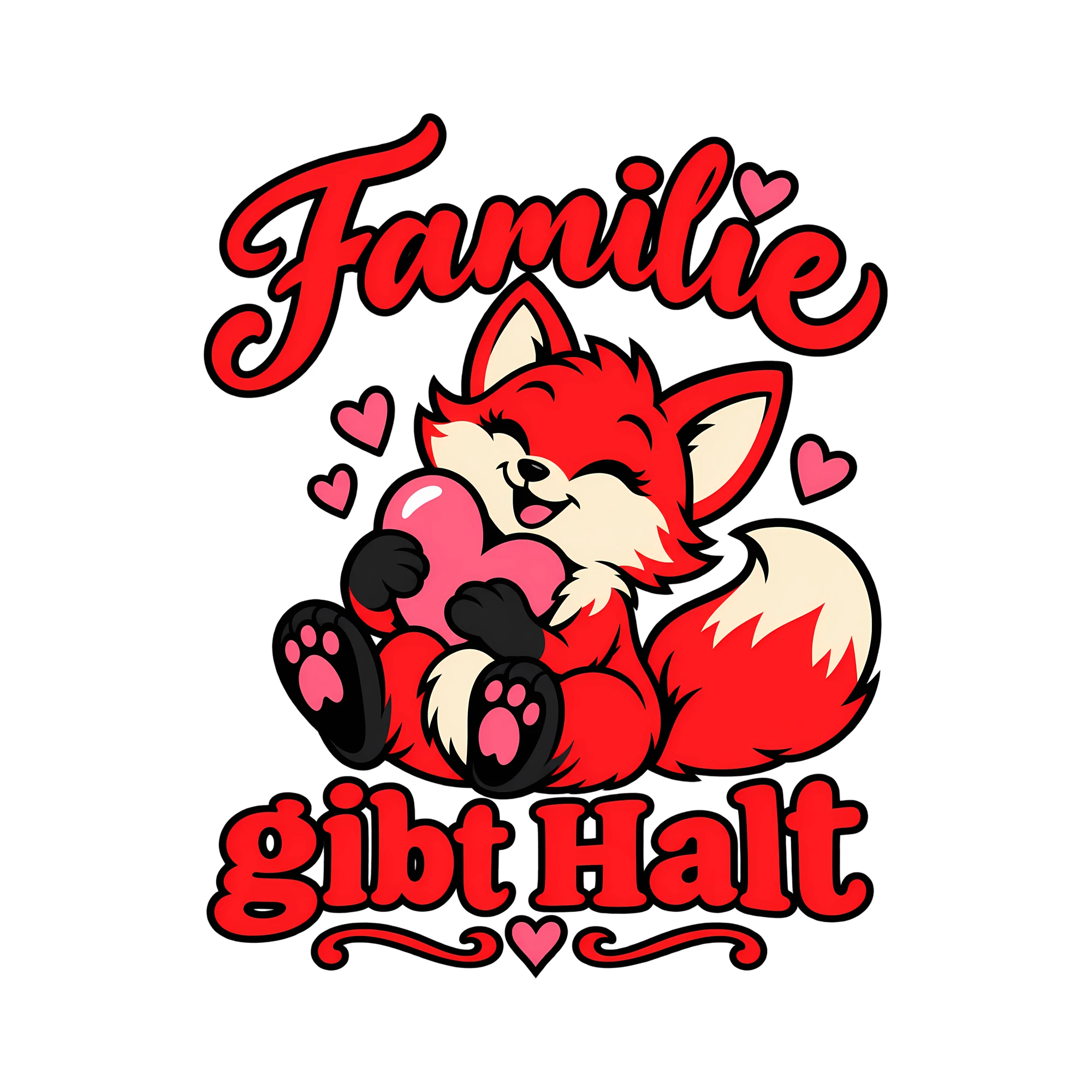 Bügelbild Familie gibt Halt als Grafik auf weißem Hintergrund (BB013412)
