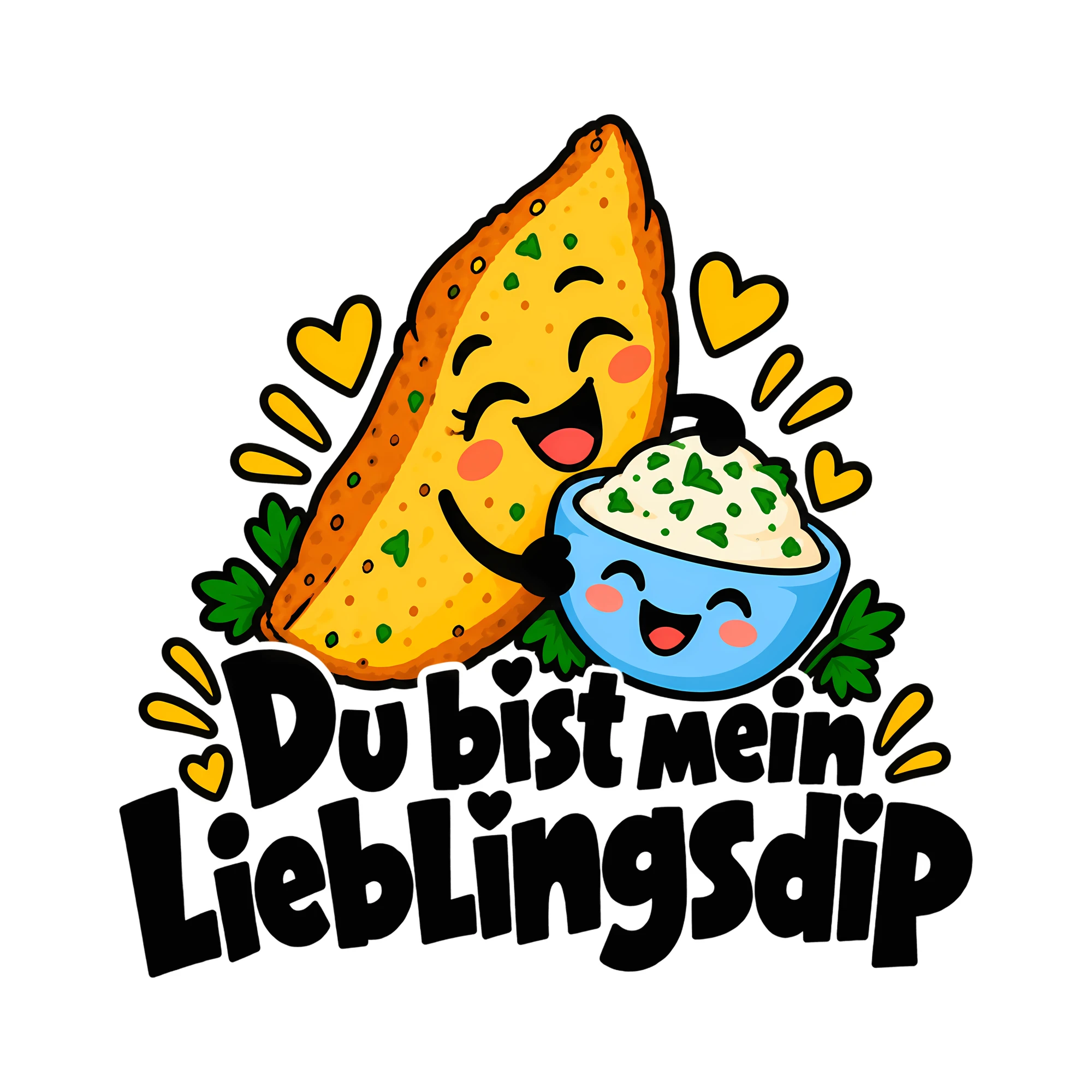 Bügelbild Du bist mein Lieblingsdip als Grafik auf weißem Hintergrund (BB014246)