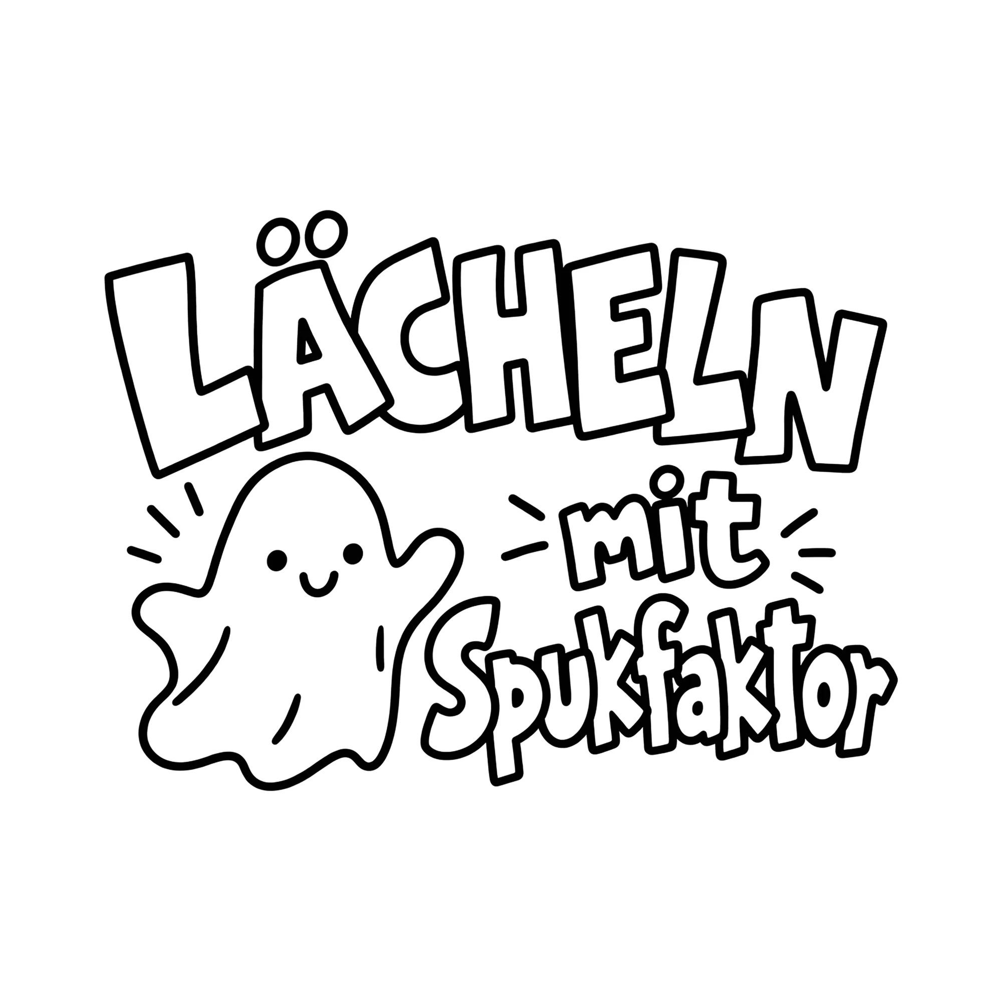 Bügelbild Lächeln mit Spukfaktor als Grafik auf weißem Hintergrund (BB012653)