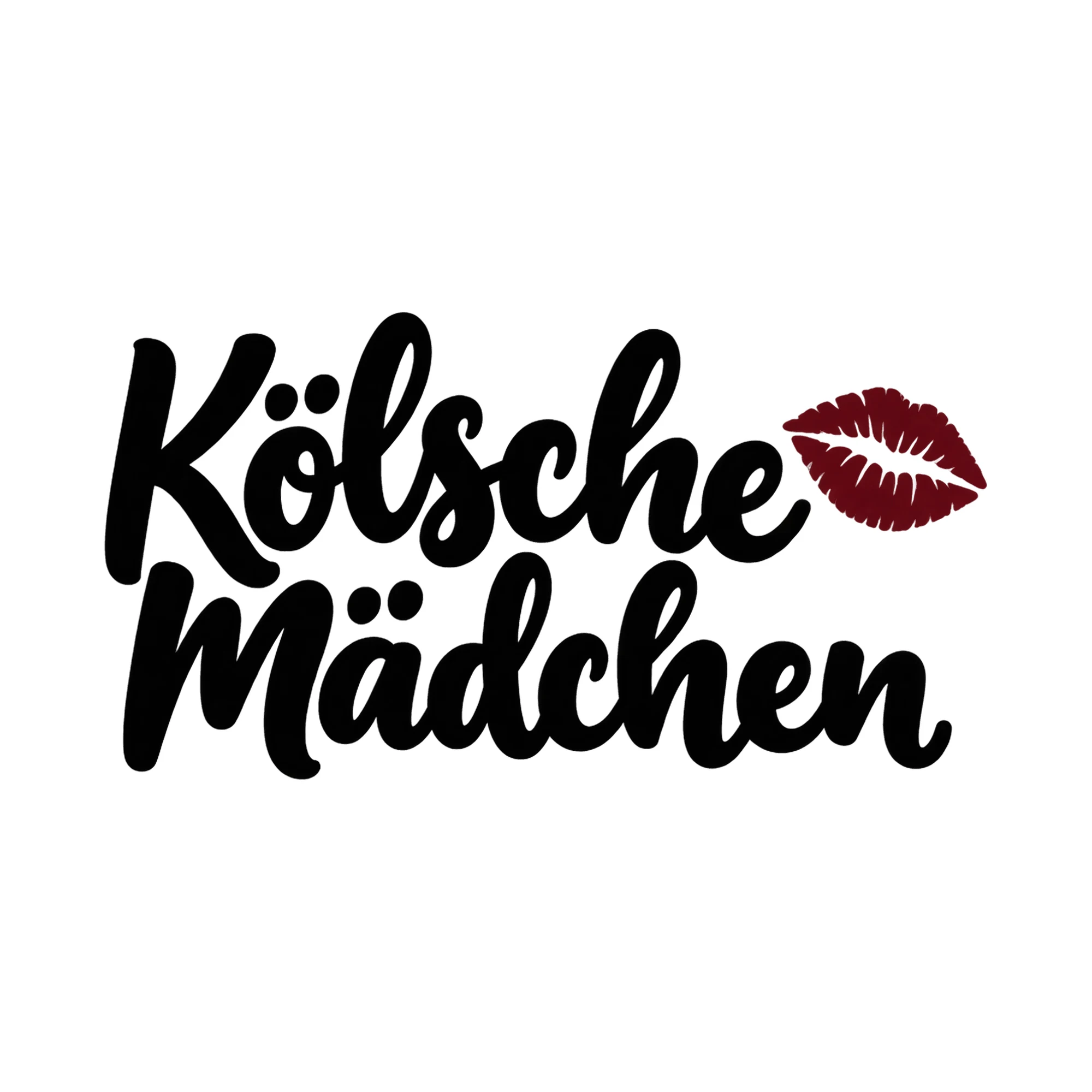 Bügelbild Kölsche Mädchen als Grafik auf weißem Hintergrund (BB021185)
