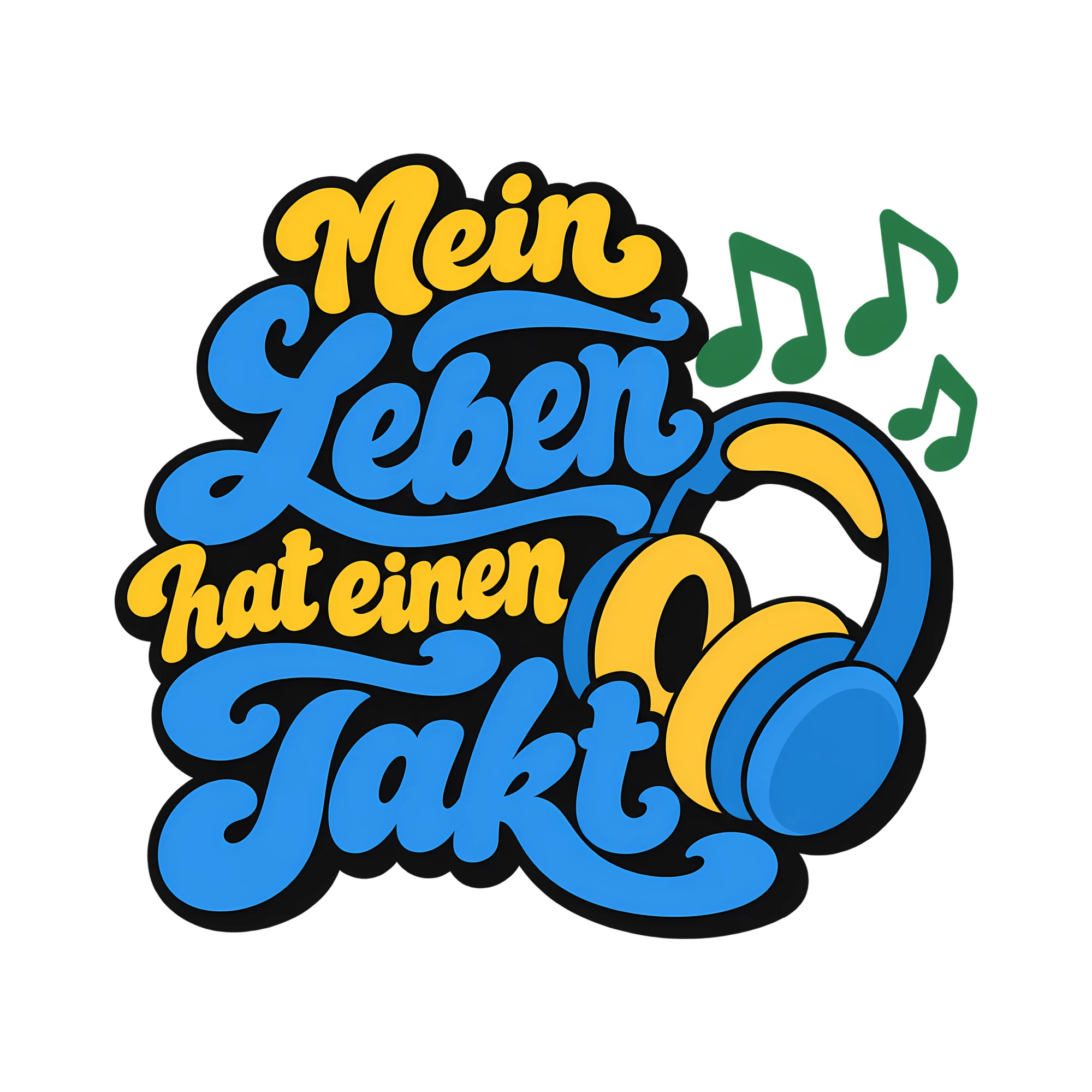 Bügelbild Mein Leben hat einen Takt als Grafik auf weißem Hintergrund (BB013065)
