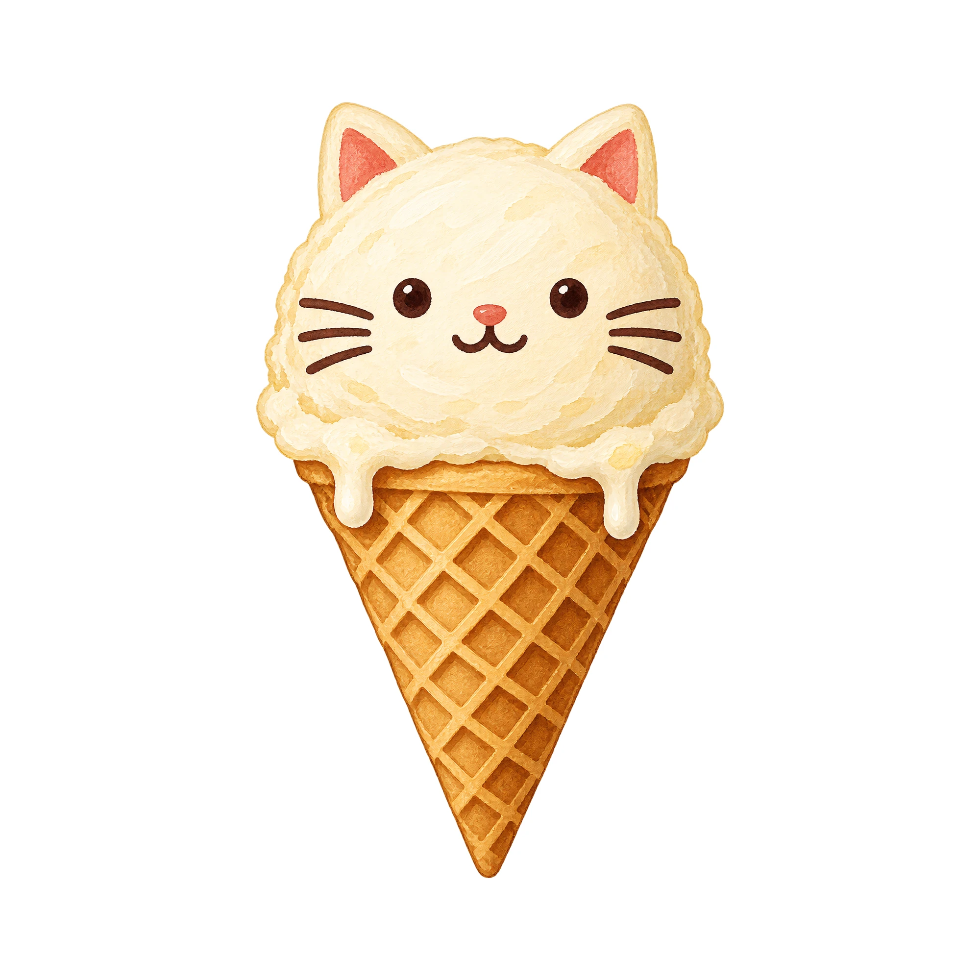 Bügelbild Ice Cat | Tiere Shirt Motiv als Grafik auf weißem Hintergrund (BB016171)