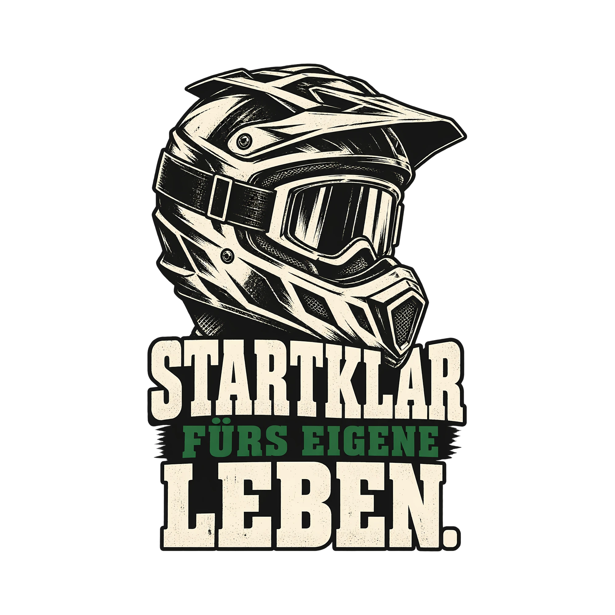 Bügelbild STARTKLAR FÜRS EIGENE LEBEN. als Grafik auf weißem Hintergrund (BB012543)