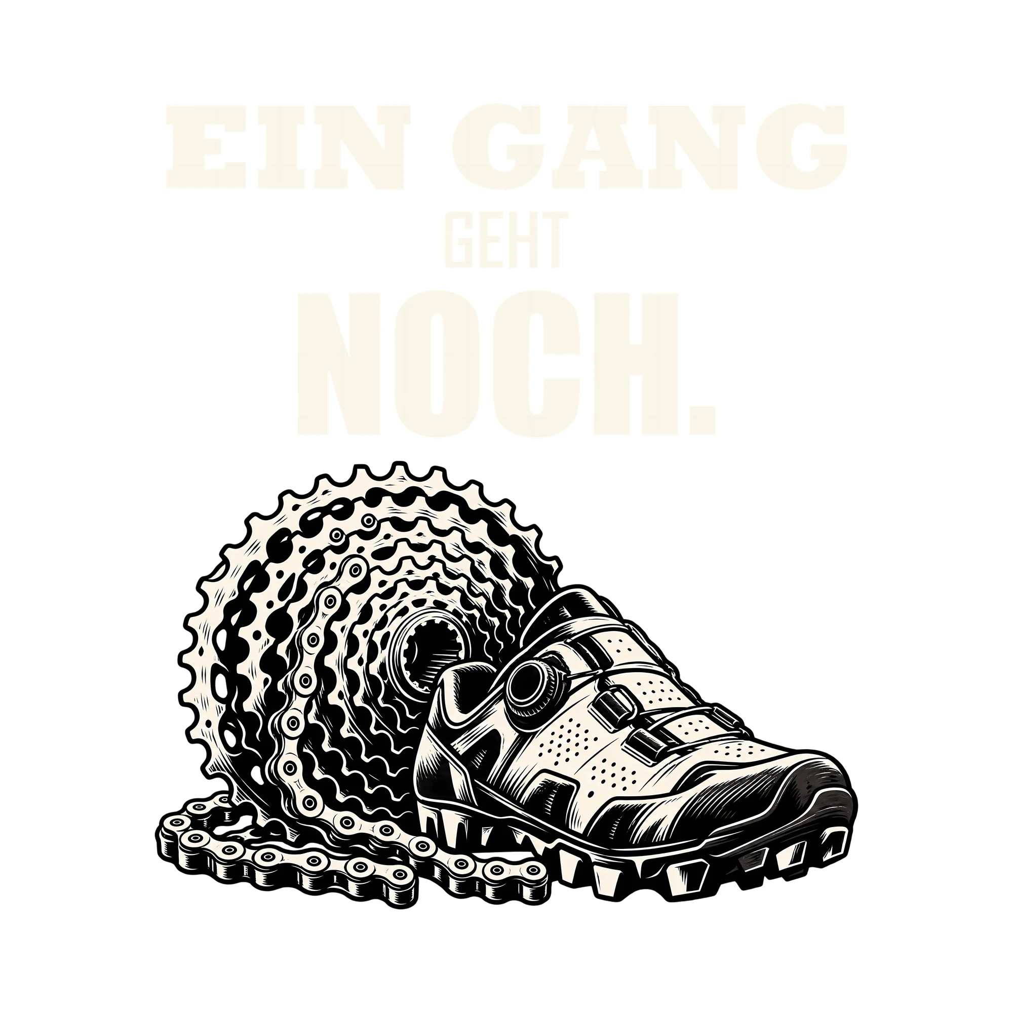 Bügelbild EIN GANG GEHT NOCH. als Grafik auf weißem Hintergrund (BB013706)