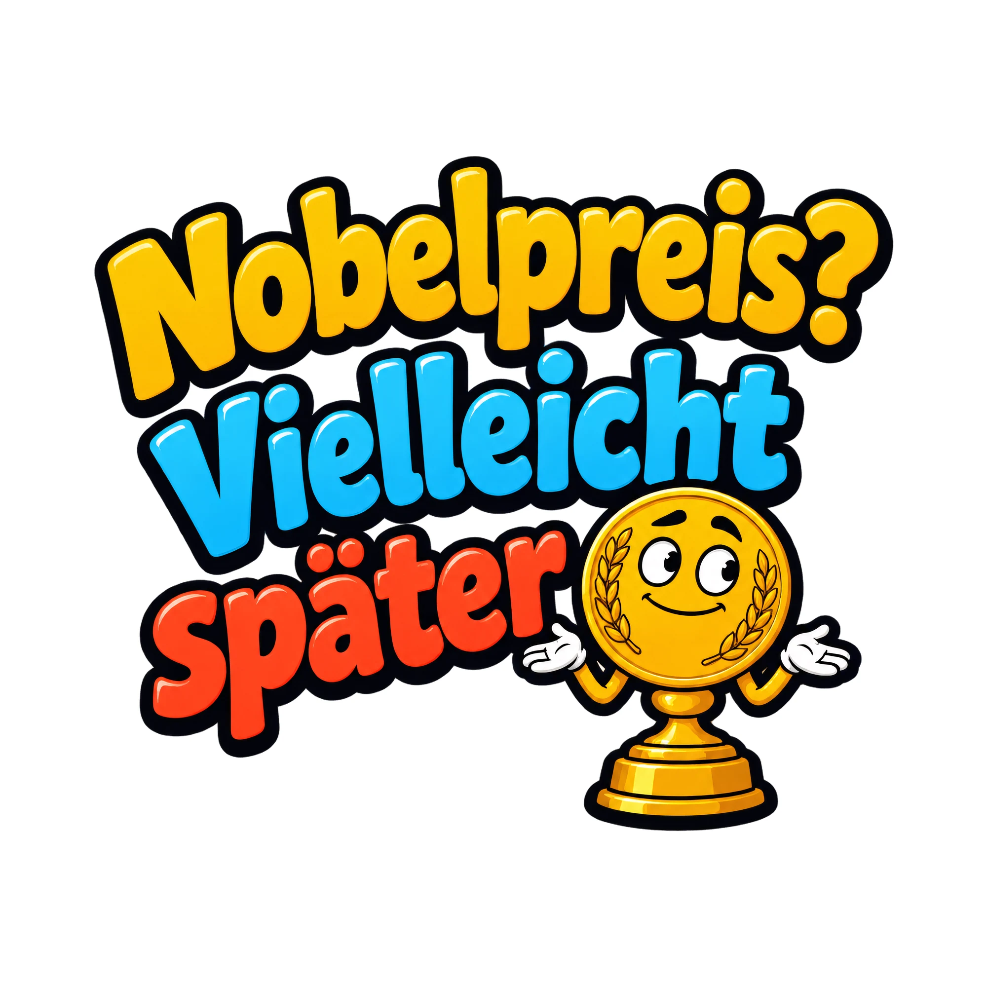Bügelbild Nobelpreis? Vielleicht später, Küchen Spruch Bügelbild als Grafik auf weißem Hintergrund (BB016779)