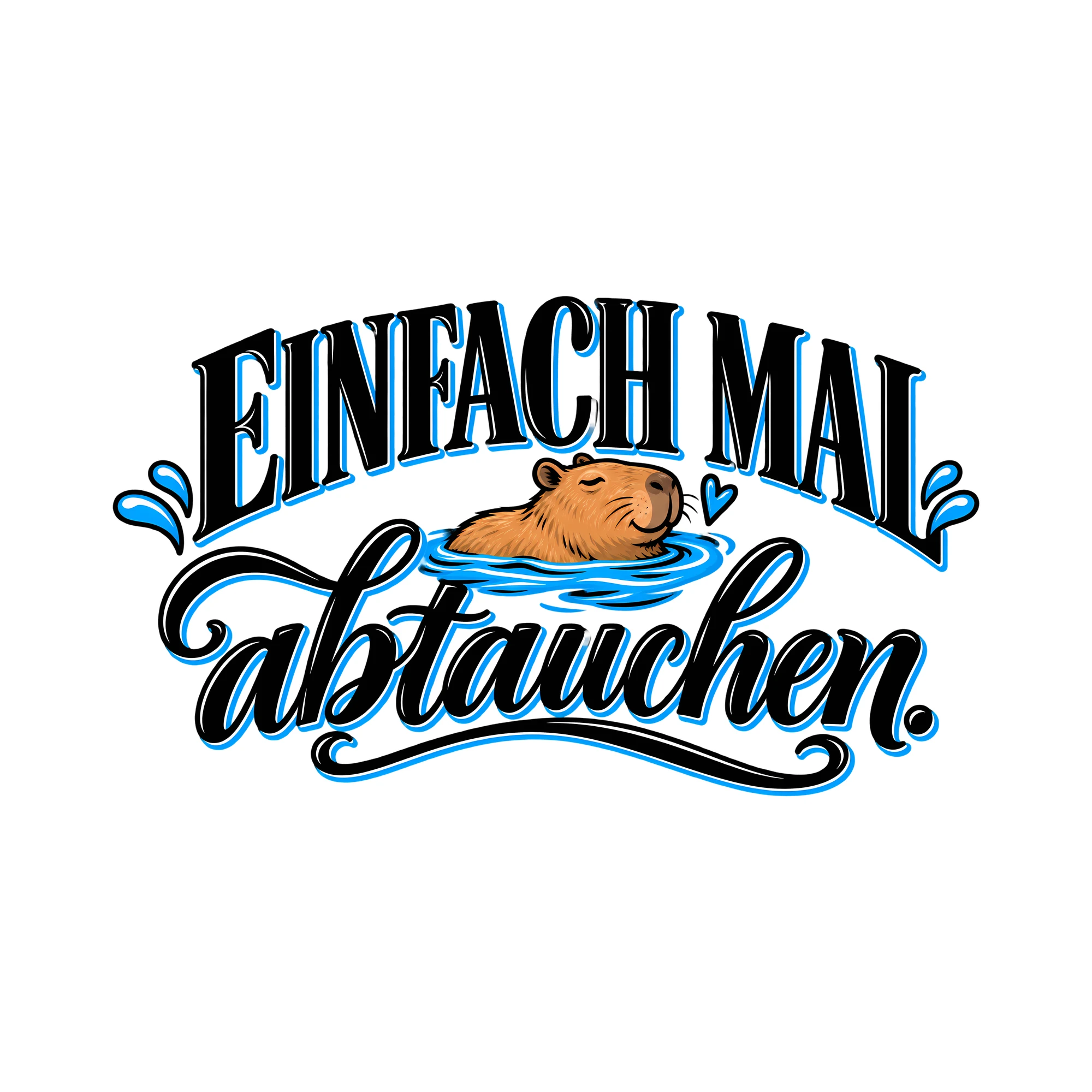 Bügelbild Einfach mal abtauchen. als Grafik auf weißem Hintergrund (BB012861)