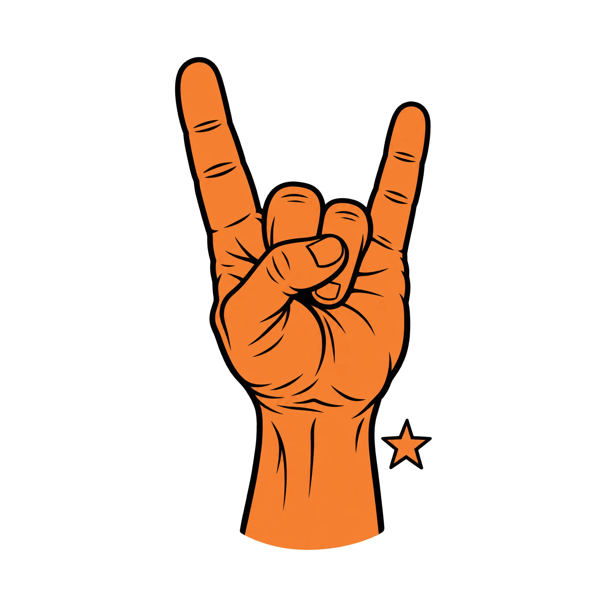 Bügelbild Rockstar Symbol, Lustiger Shirt Motiv als Grafik auf weißem Hintergrund (BB015851)