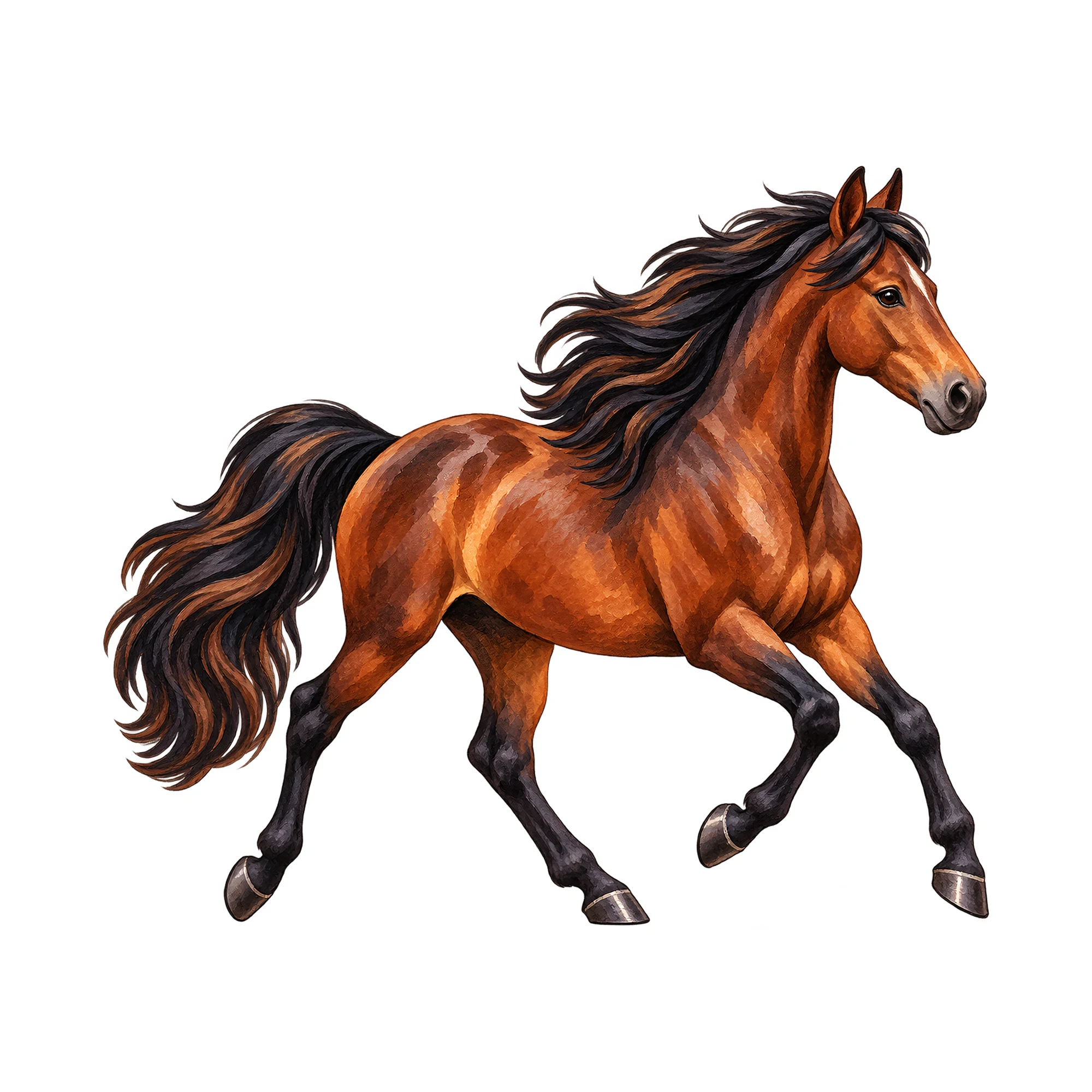 Bügelbild Pferdetraum, Tiere Shirt Motiv als Grafik auf weißem Hintergrund (BB016094)