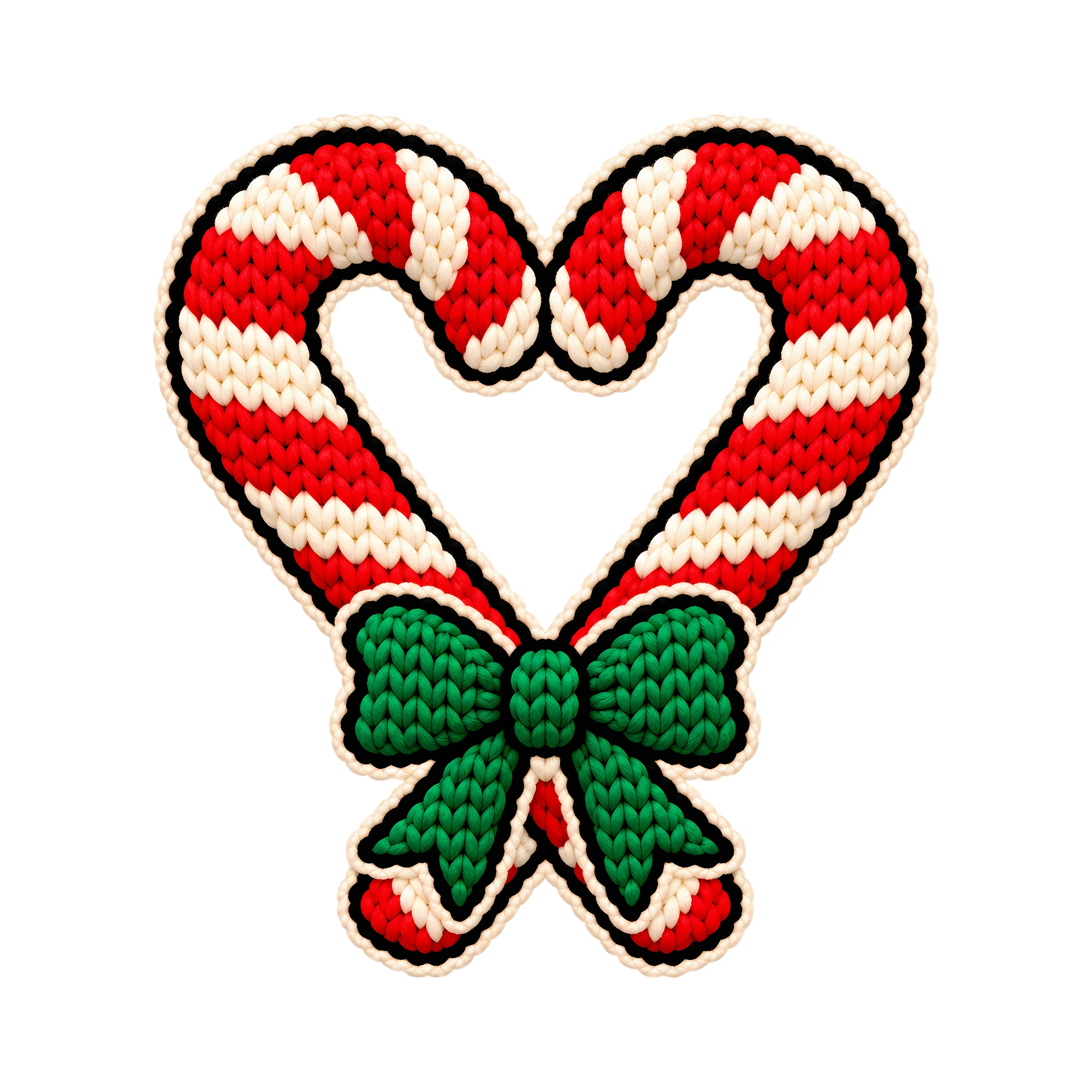 Bügelbild Zuckerstangen-Herz als Grafik auf weißem Hintergrund (BB011421)