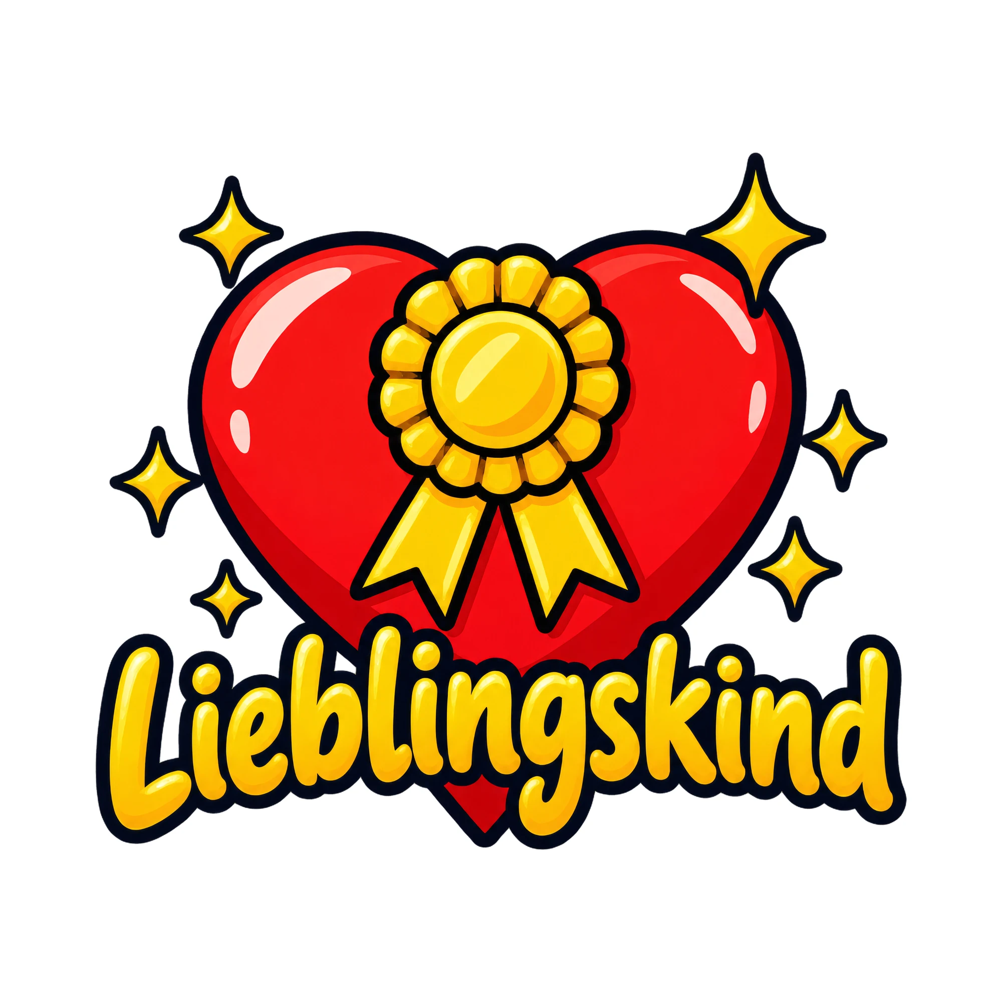 Bügelbild Lieblingskind, Kinder Shirt Motiv als Grafik auf weißem Hintergrund (BB016744)