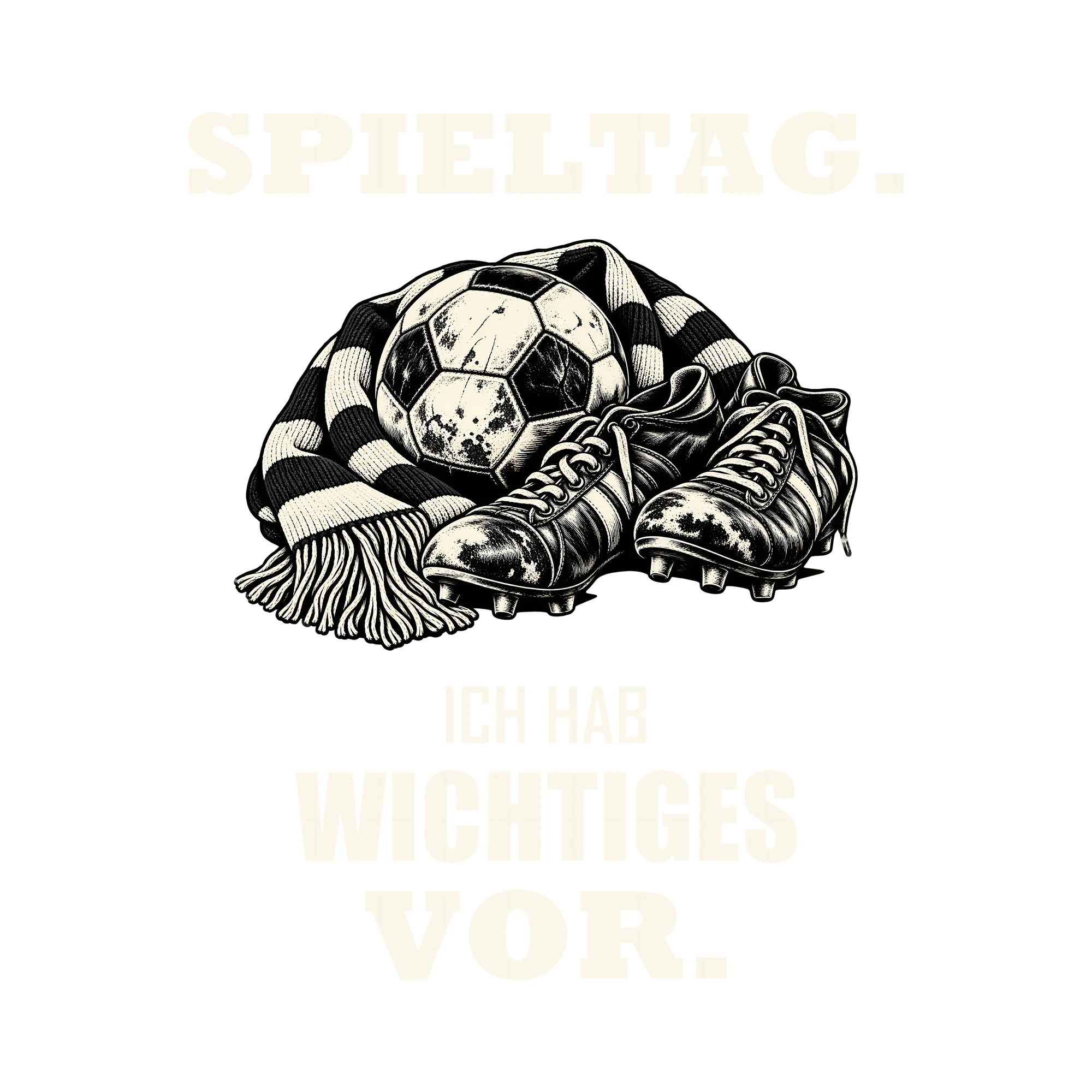 Bügelbild SPIELTAG. ICH HAB WICHTIGES VOR. als Grafik auf weißem Hintergrund (BB013696)