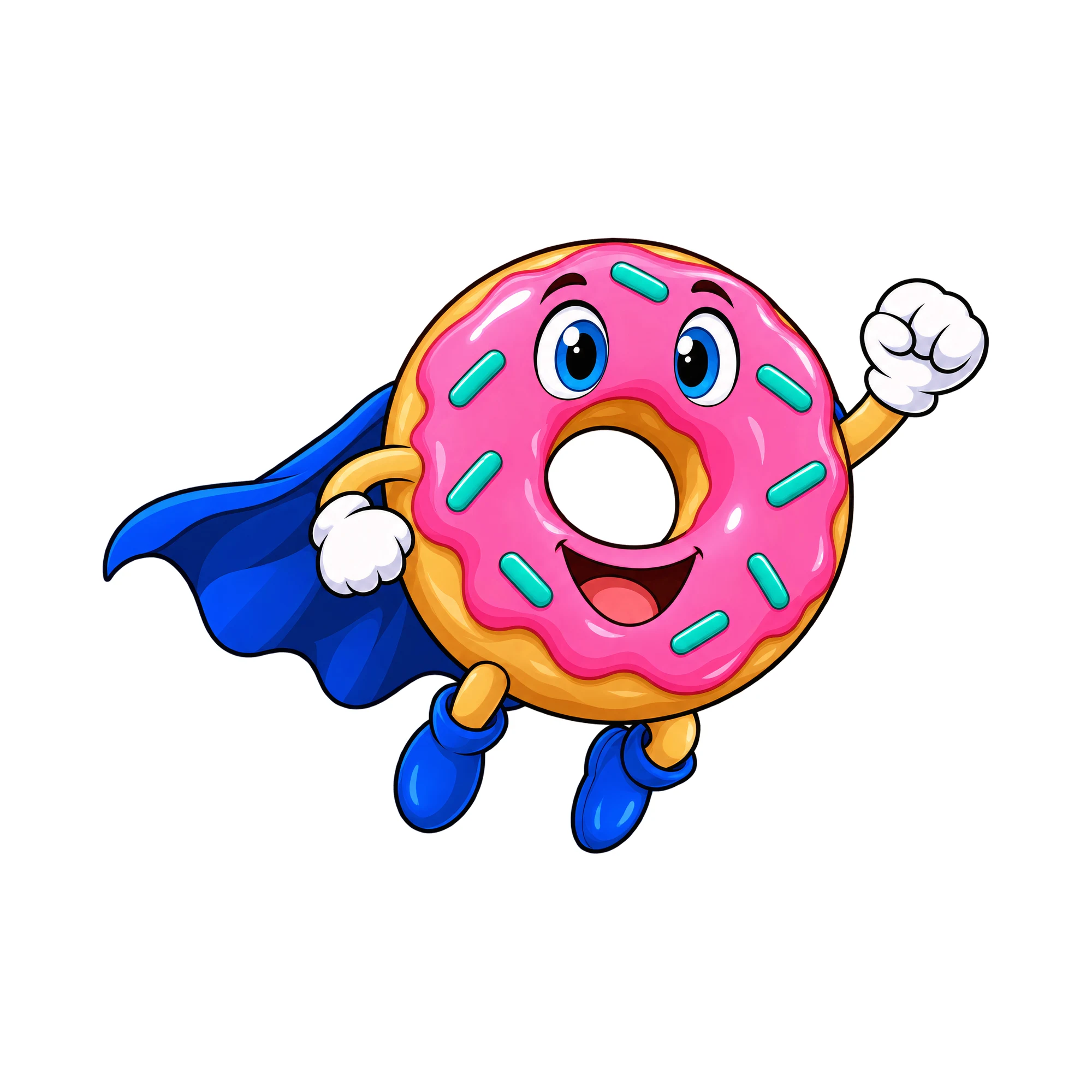 Bügelbild Super Donut, Lustiger Shirt Motiv als Grafik auf weißem Hintergrund (BB015824)