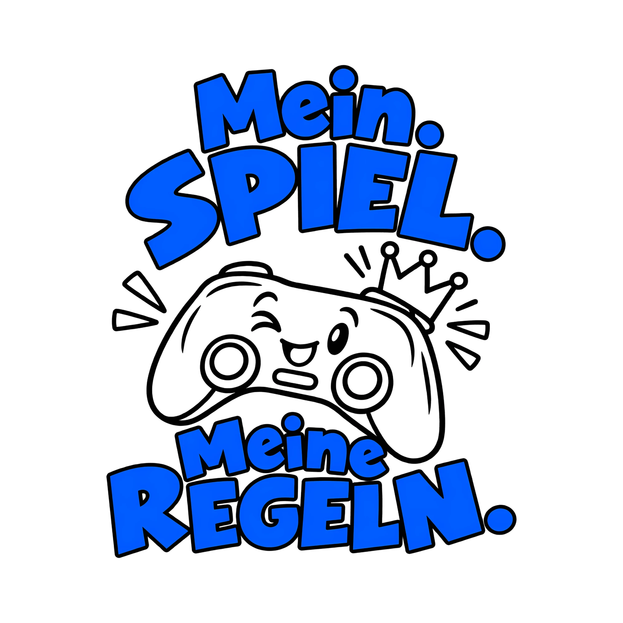 Bügelbild Mein Spiel. Meine Regeln. als Grafik auf weißem Hintergrund (BB013064)
