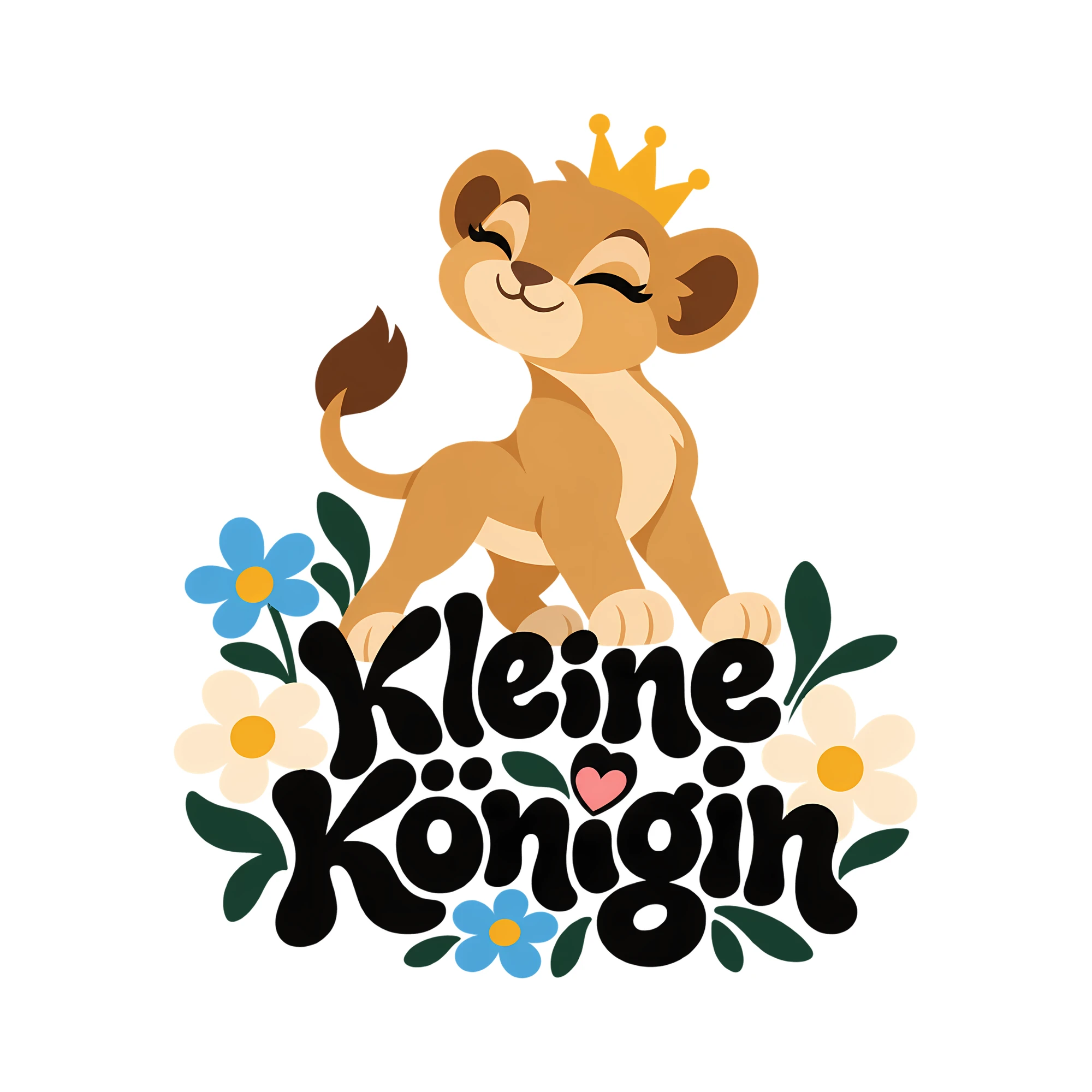 Bügelbild Kleine Königin als Grafik auf weißem Hintergrund (BB013154)
