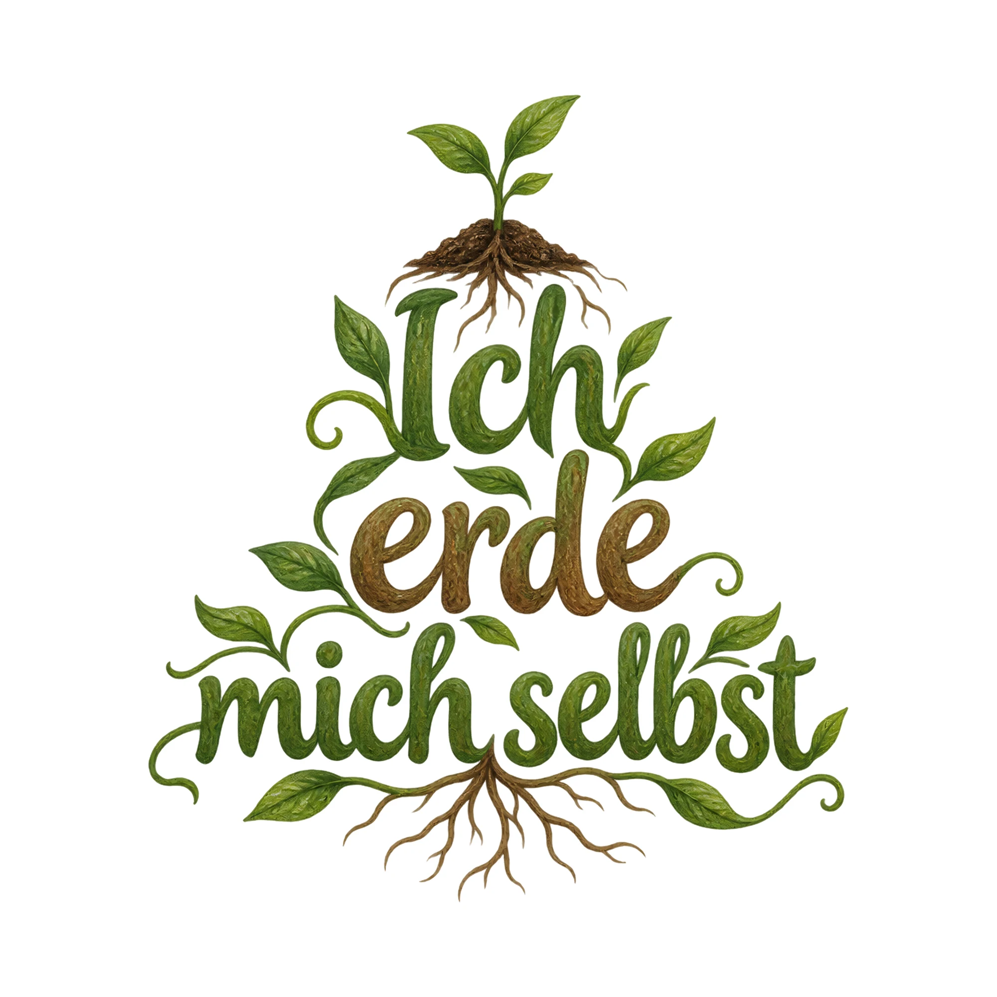 Bügelbild Ich erde mich selbst, Hobby Shirt Spruch als Grafik auf weißem Hintergrund (BB016446)