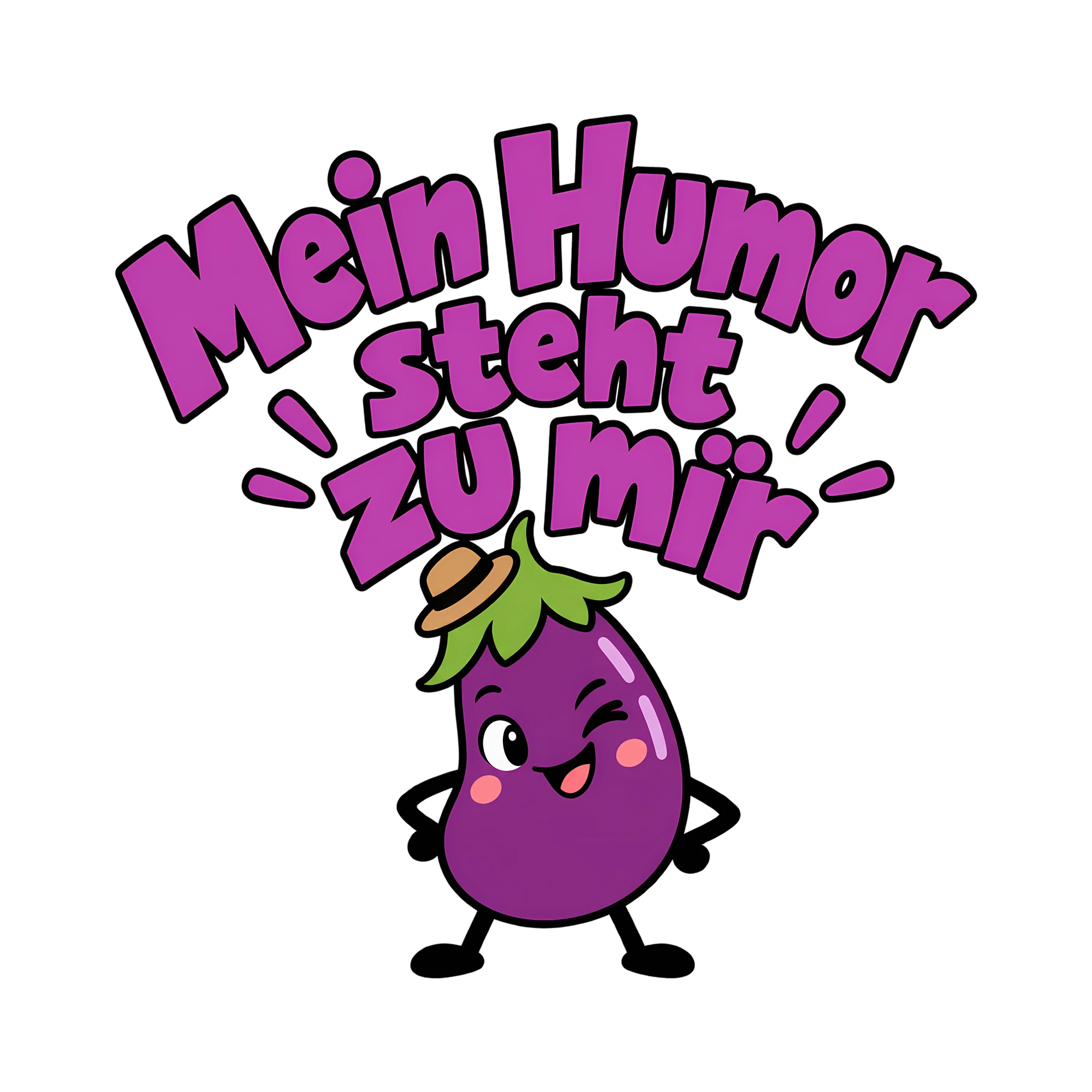 Bügelbild Mein Humor steht zu mir als Grafik auf weißem Hintergrund (BB014436)