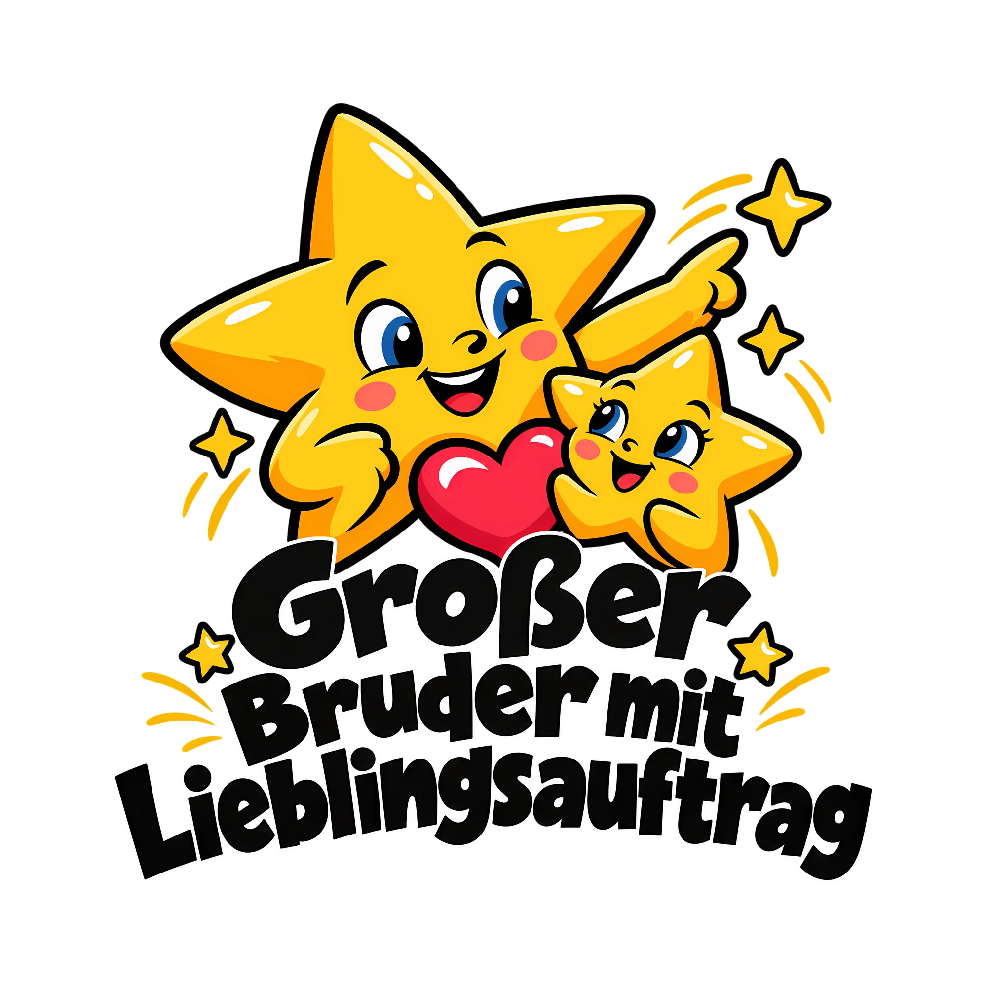 Bügelbild Großer Bruder mit Lieblingsauftrag als Grafik auf weißem Hintergrund (BB011813)