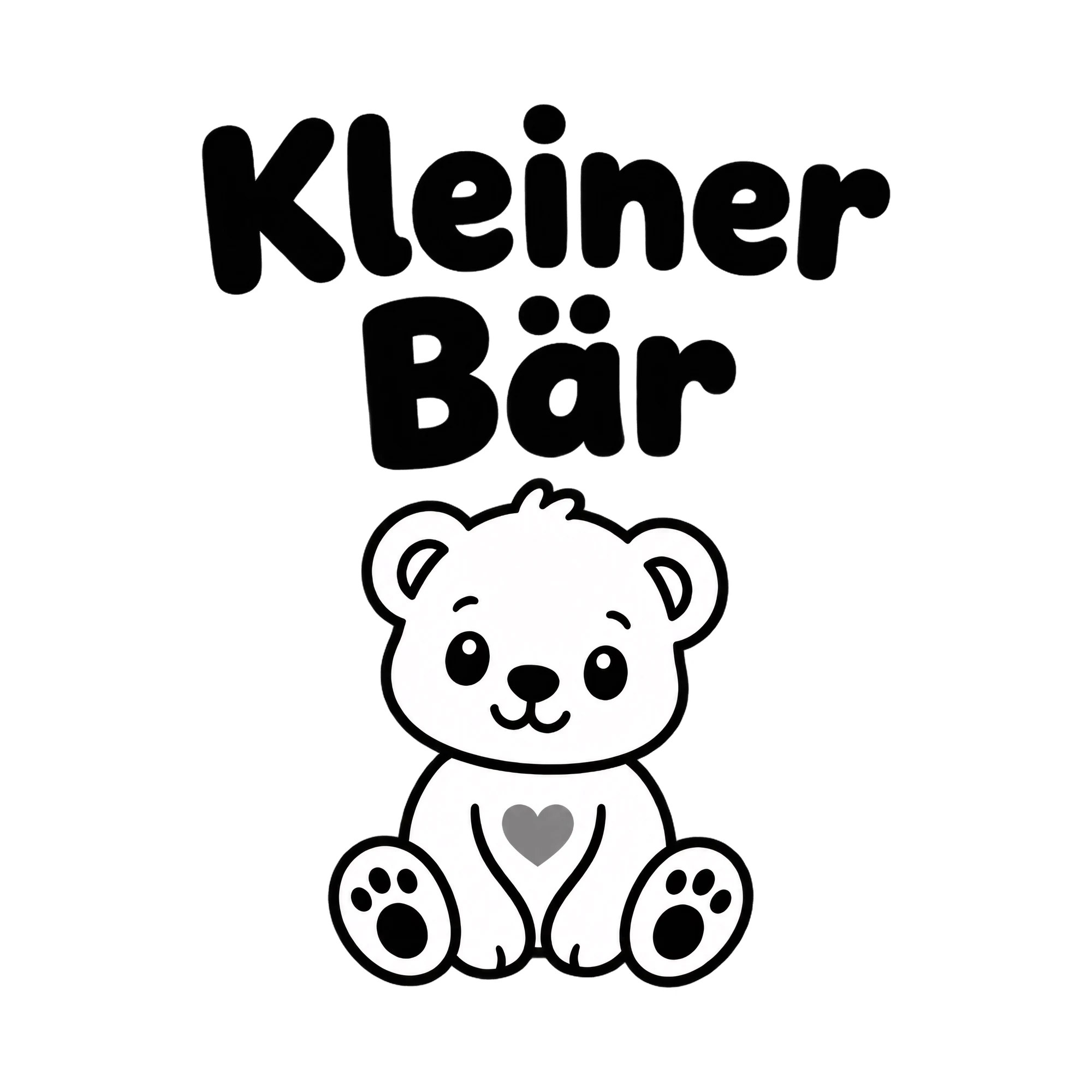 Bügelbild Kleiner Bär, Babybody bügeln Motiv als Grafik auf weißem Hintergrund (BB017033)