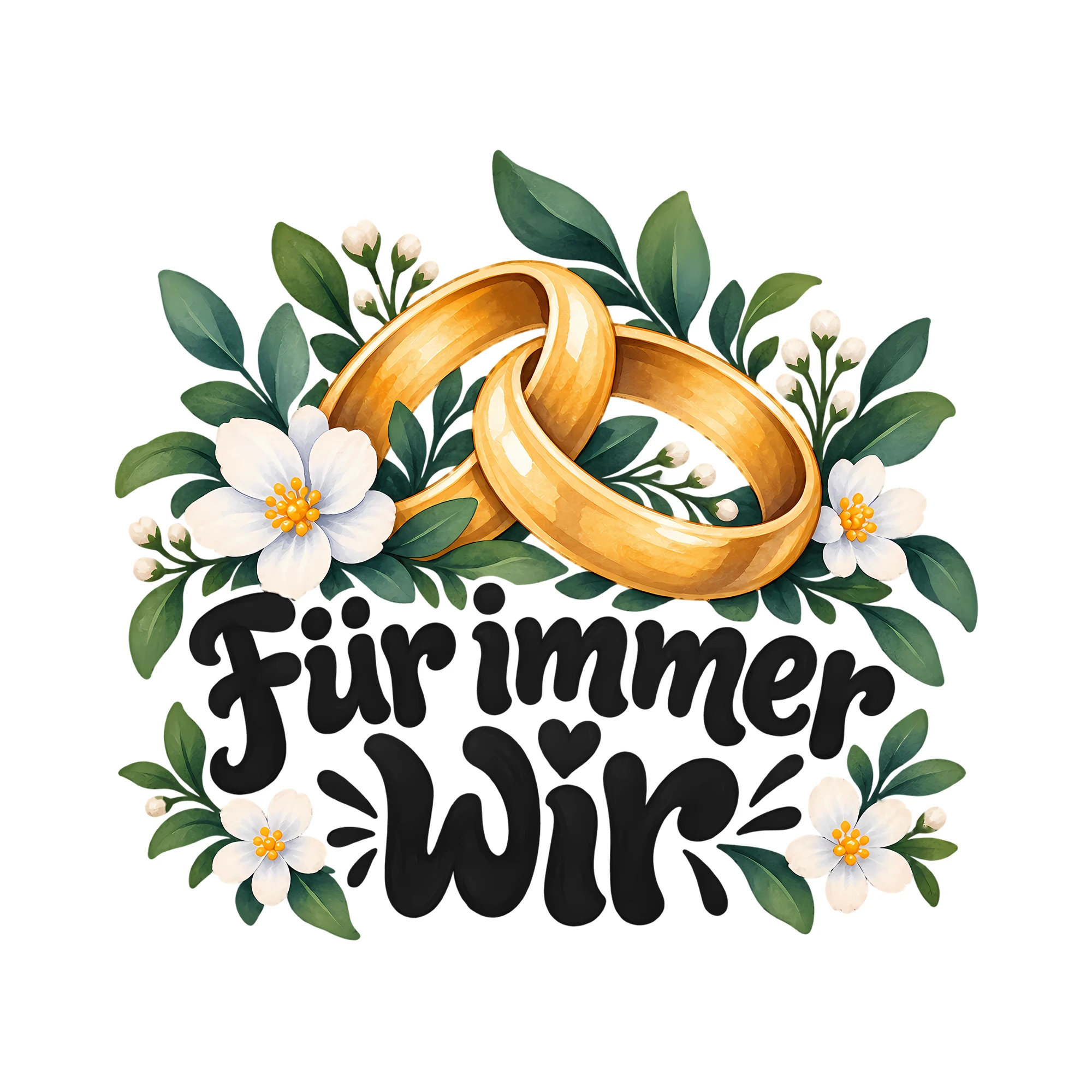 Bügelbild Für immer wir als Grafik auf weißem Hintergrund (BB013106)
