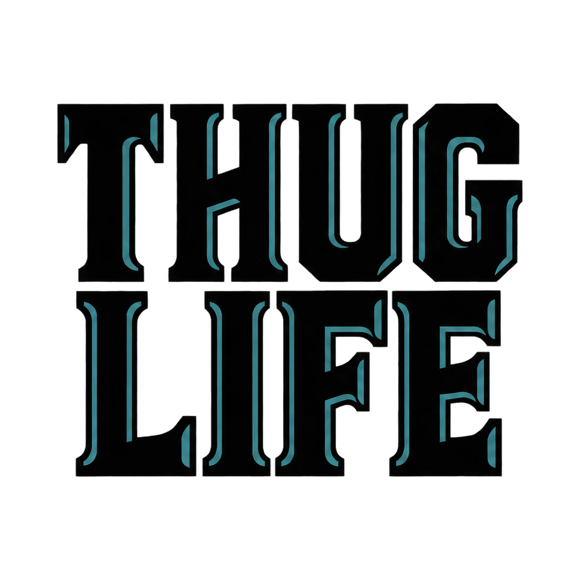 Bügelbild Thug Life, Lustiger Shirt Spruch als Grafik auf weißem Hintergrund (BB017317)