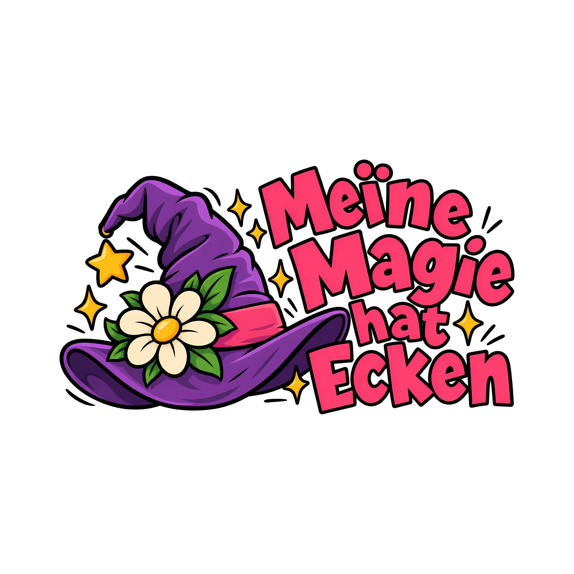 Bügelbild Meine Magie hat Ecken als Grafik auf weißem Hintergrund (BB012646)