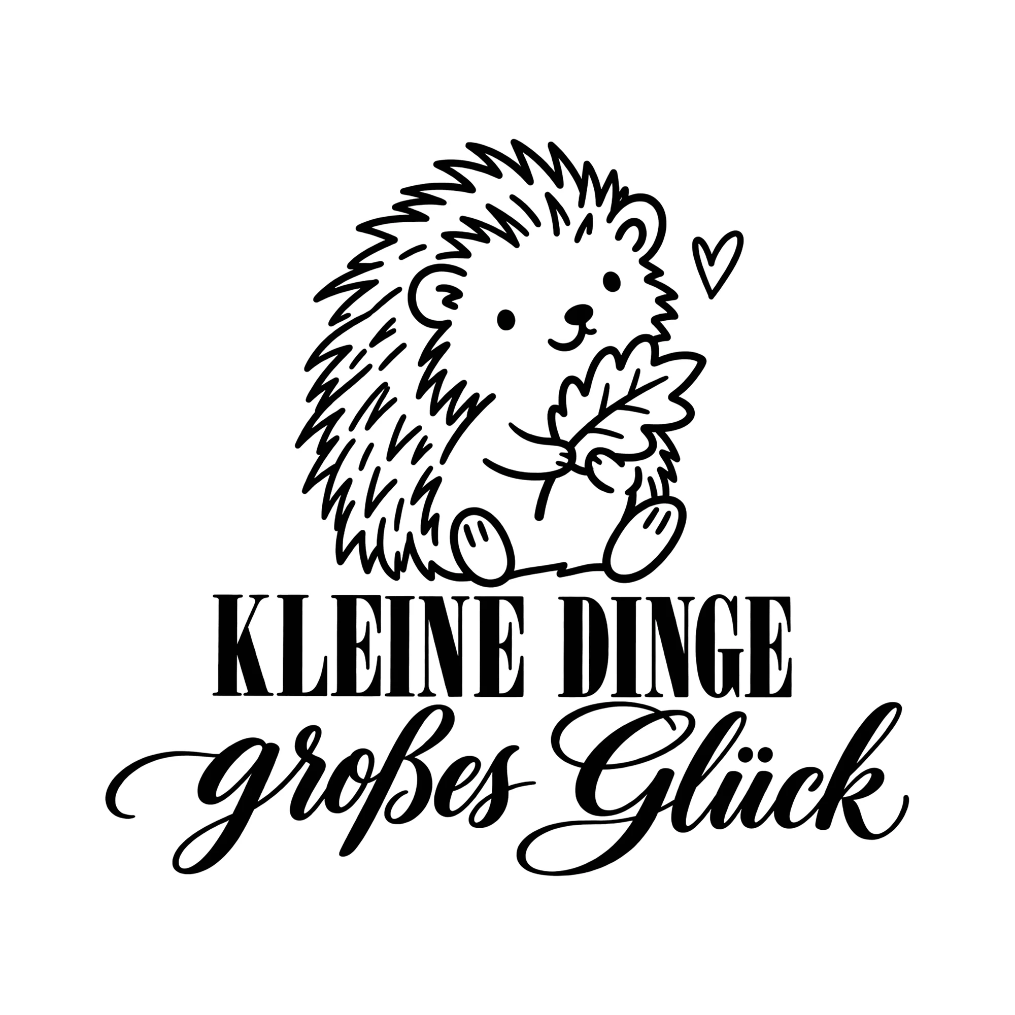 Bügelbild Kleine Dinge großes Glück als Grafik auf weißem Hintergrund (BB012828)