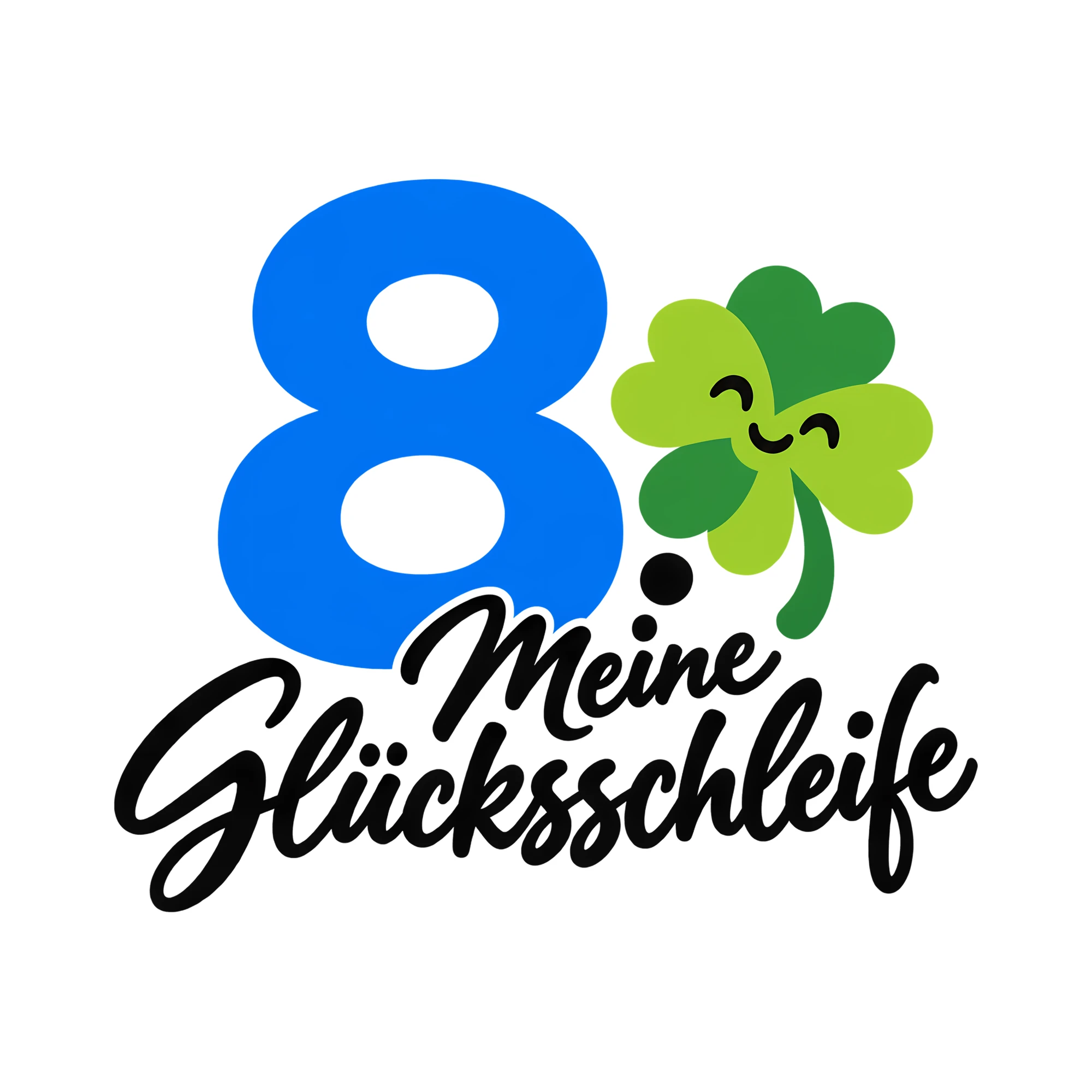Bügelbild 8 · Meine Glücksschleife als Grafik auf weißem Hintergrund (BB014509)