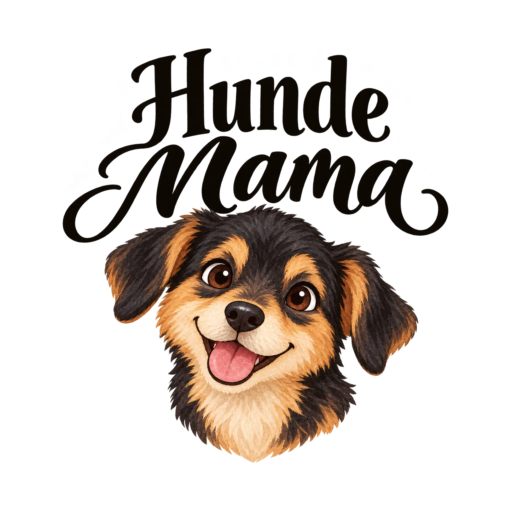 Bügelbild Hunde Mama, Mama Papa Shirt Spruch als Grafik auf weißem Hintergrund (BB015174)