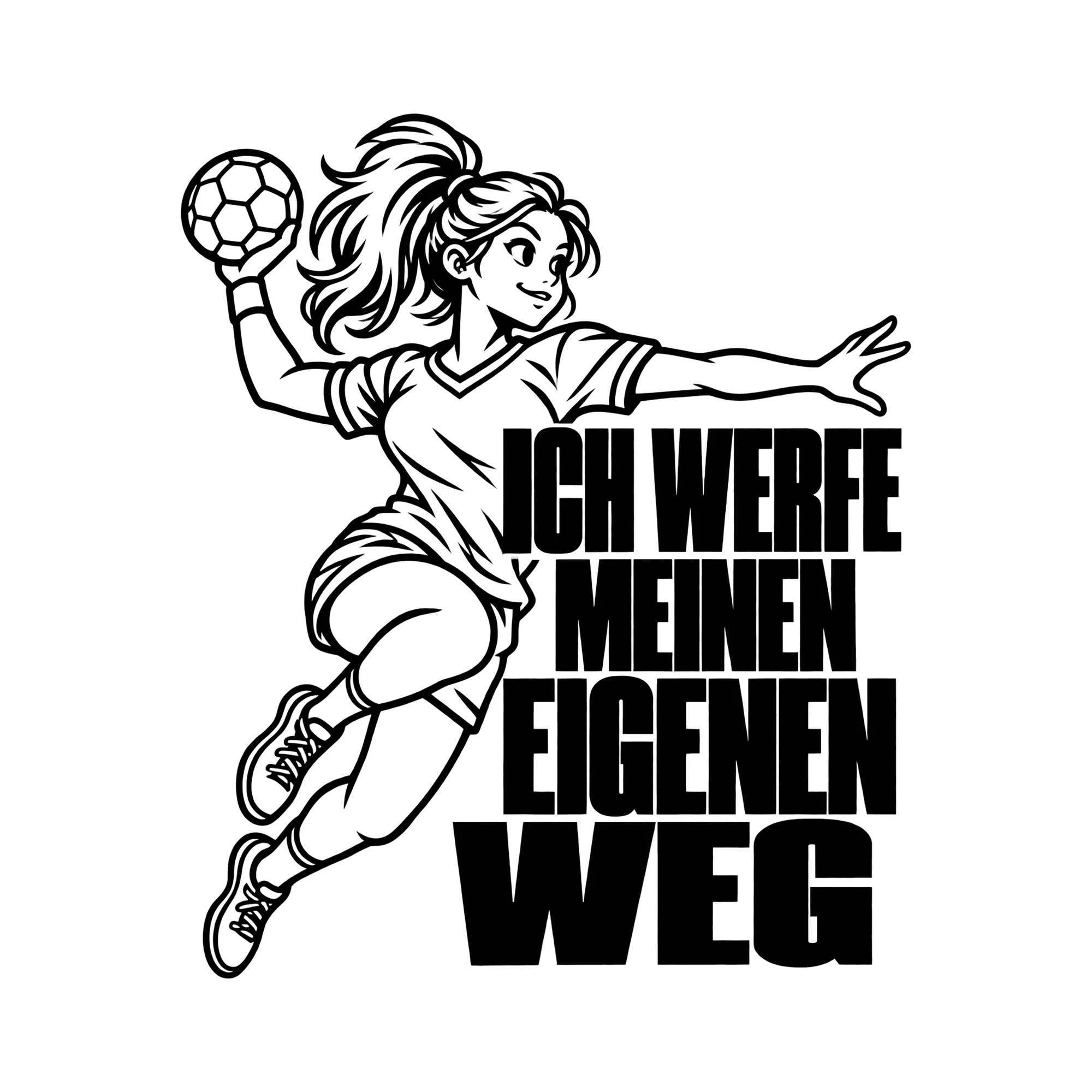 Bügelbild ICH WERFE MEINEN EIGENEN WEG als Grafik auf weißem Hintergrund (BB013791)