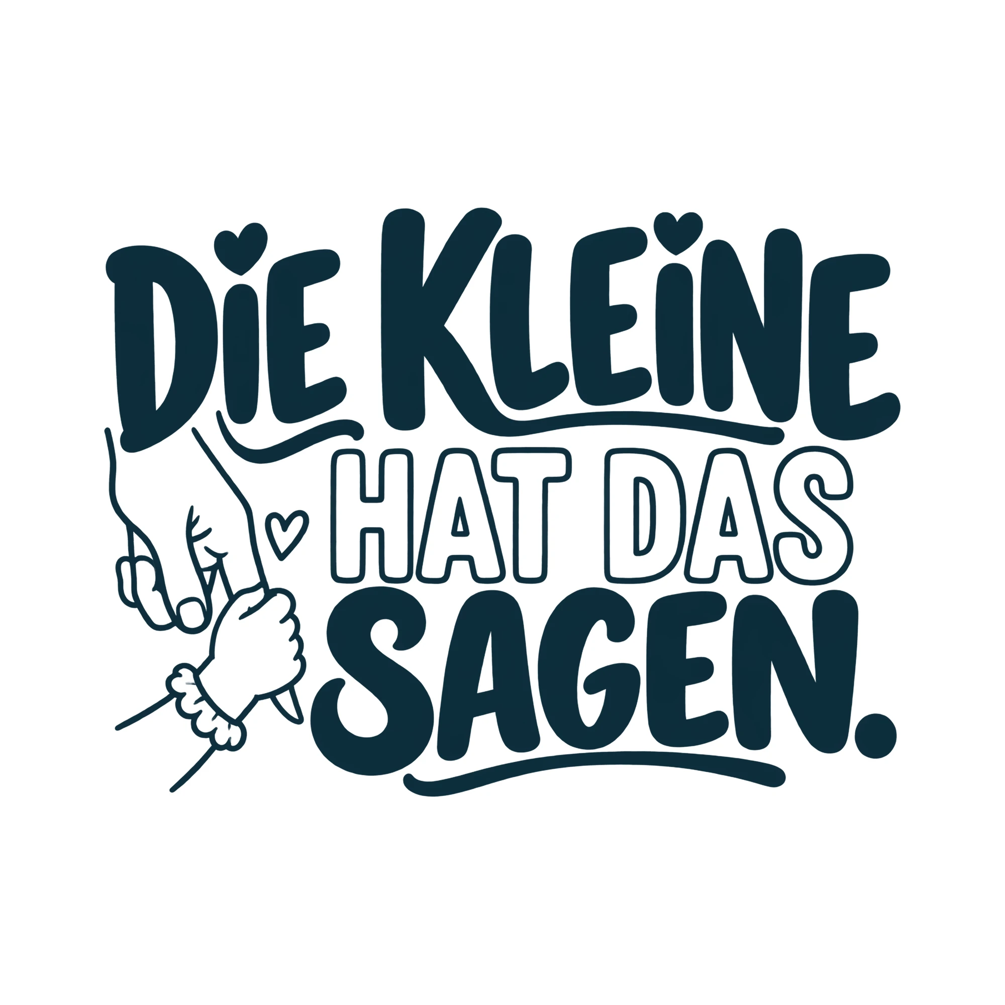 Bügelbild DIE KLEINE HAT DAS SAGEN. als Grafik auf weißem Hintergrund (BB011547)