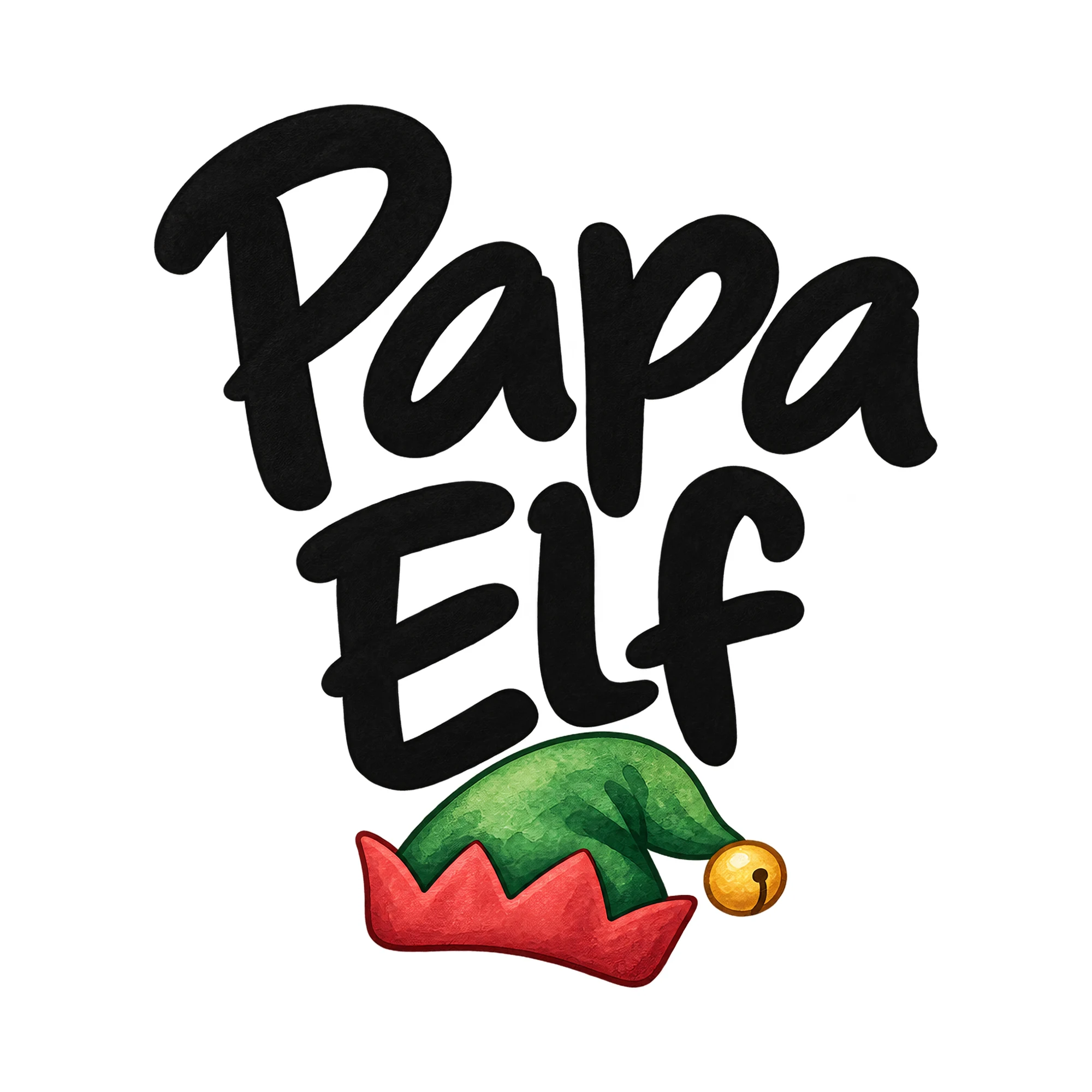 Bügelbild Papa Elf, Mama Papa Shirt Spruch als Grafik auf weißem Hintergrund (BB015153)