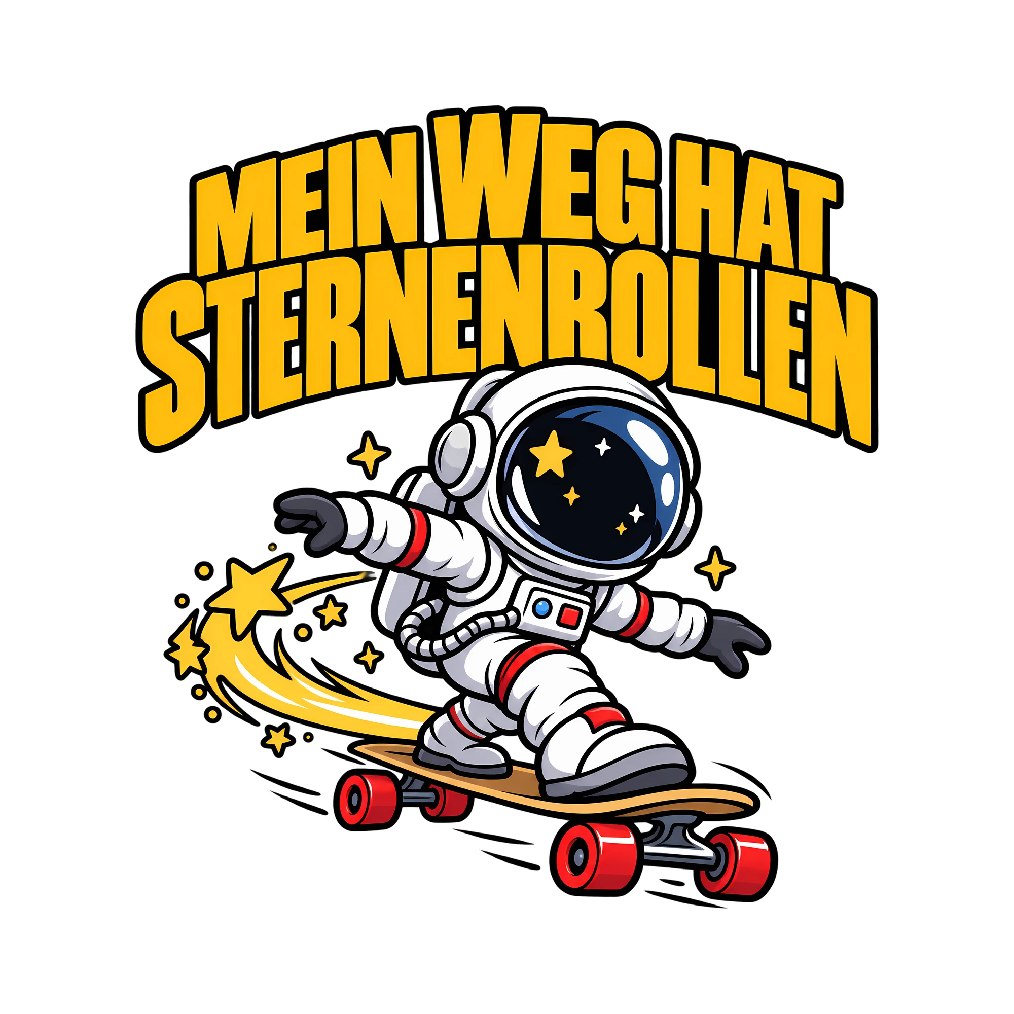 Bügelbild MEIN WEG HAT STERNENROLLEN als Grafik auf weißem Hintergrund (BB014376)