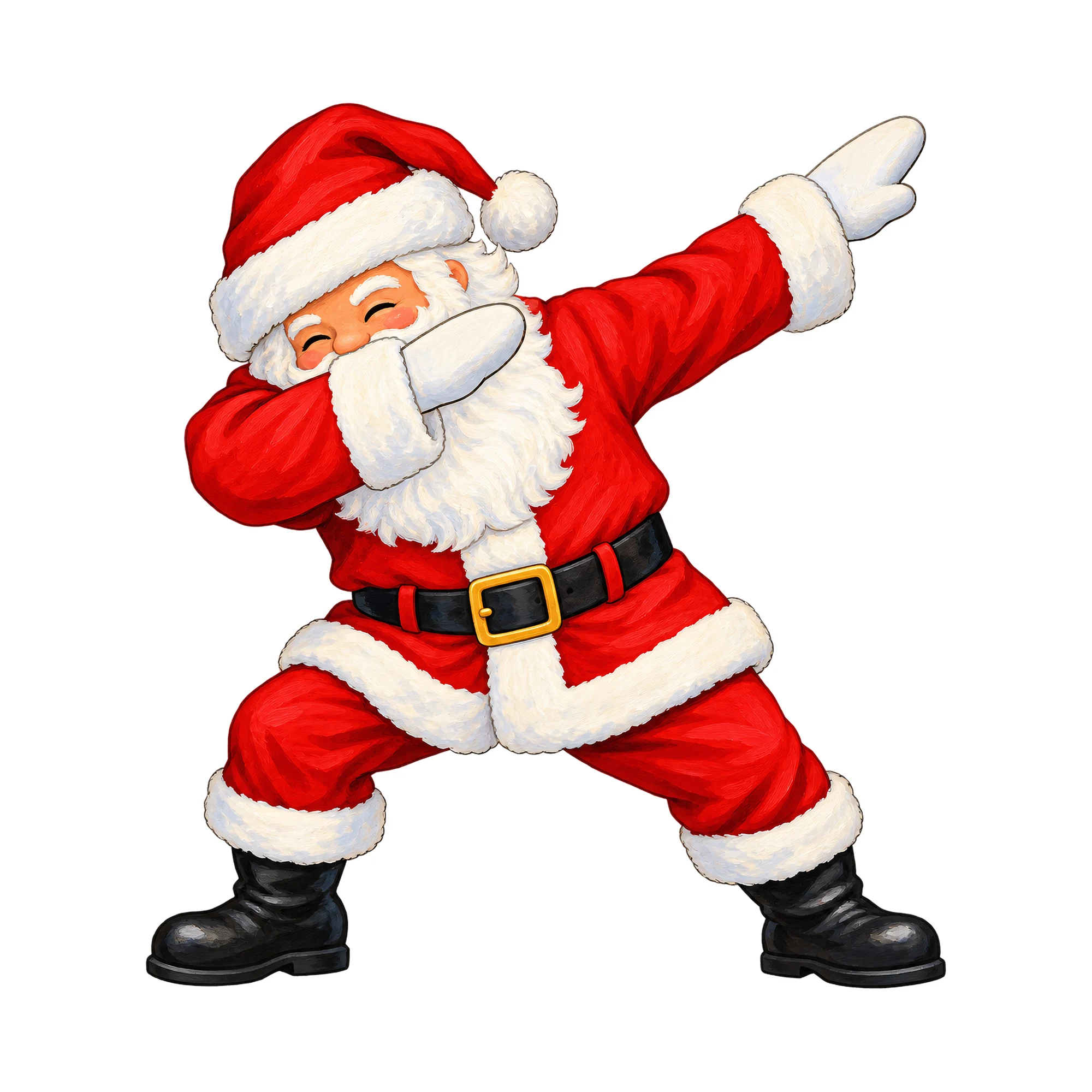 Bügelbild Dabbing Weihnachtsmann, Weihnachten Shirt Motiv als Grafik auf weißem Hintergrund (BB014790)
