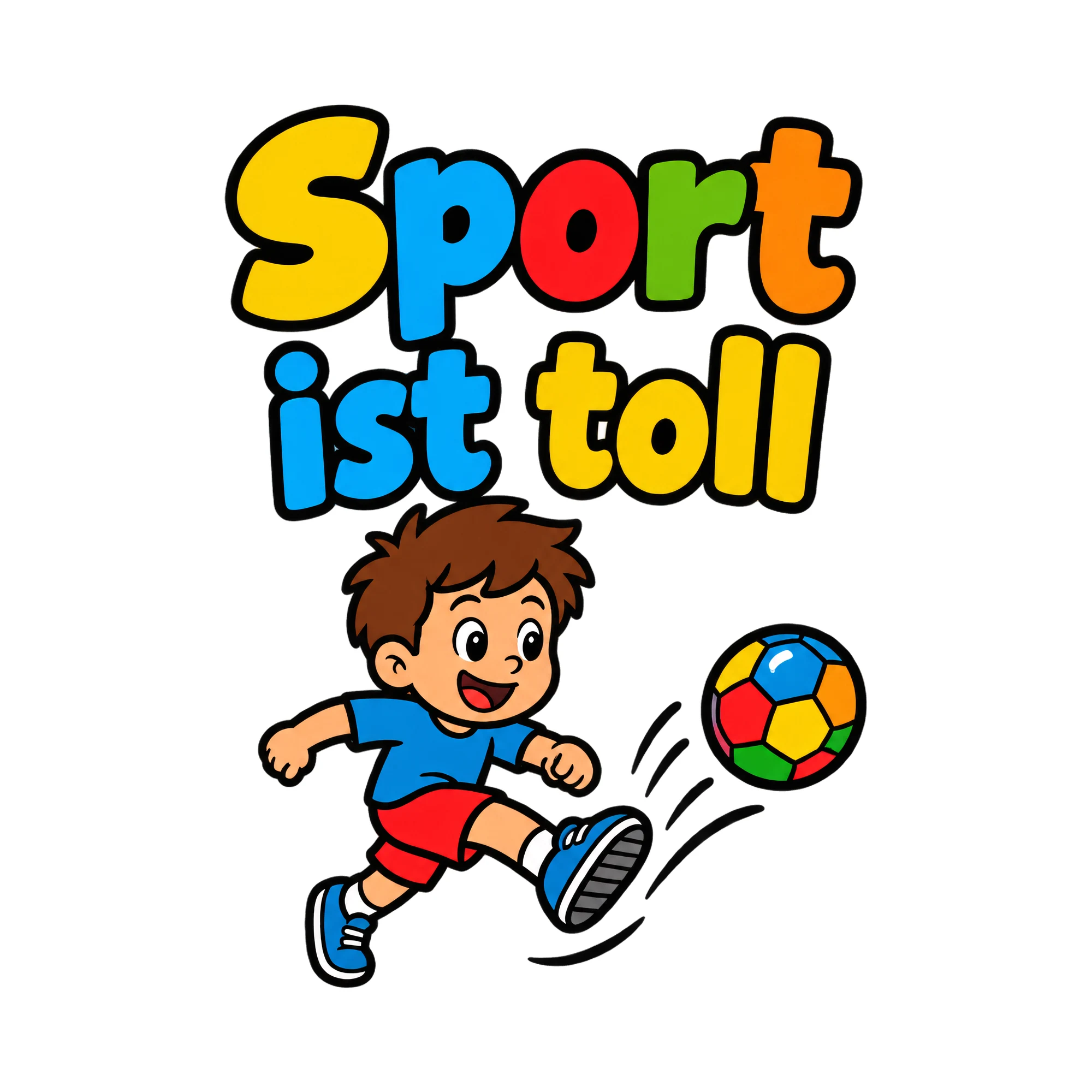 Bügelbild Sport ist toll als Grafik auf weißem Hintergrund (BB018736)