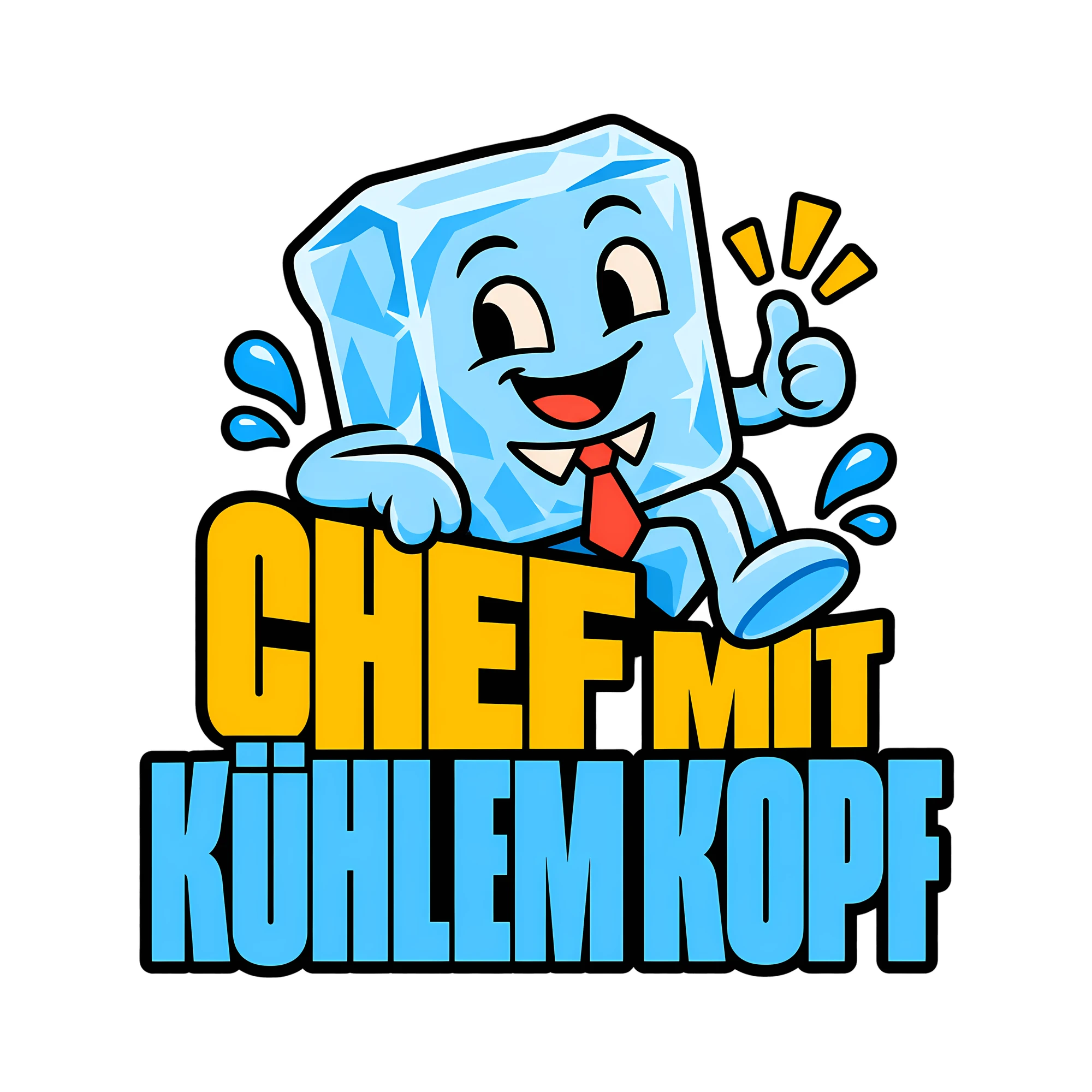 Bügelbild CHEF MIT KÜHLEM KOPF als Grafik auf weißem Hintergrund (BB011630)