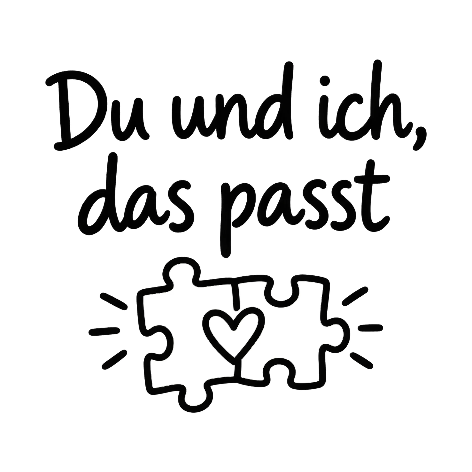 Bügelbild Du und ich, das passt als Grafik auf weißem Hintergrund (BB019139)