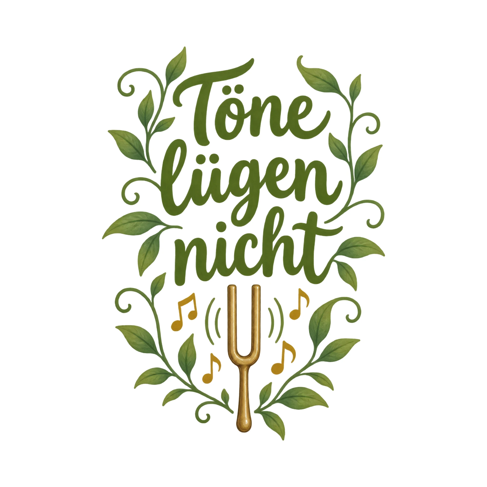 Bügelbild Töne lügen nicht als Grafik auf weißem Hintergrund (BB020490)
